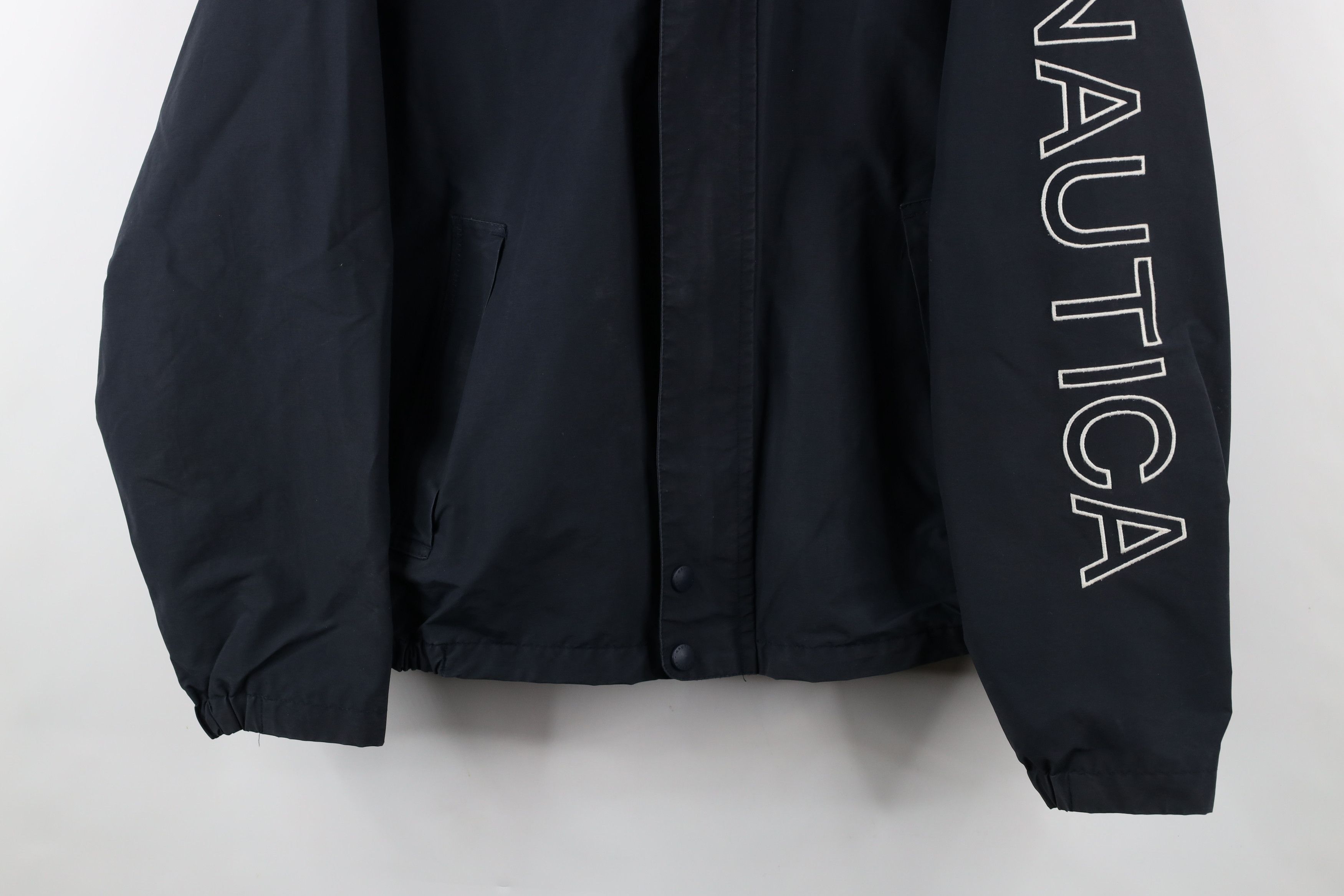 Nautica × Vintage Vintage 90s Nautica Hooded Sailing Windbreaker Jacket Size US L / EU 52-54 / 3 - 3 Thumbnail