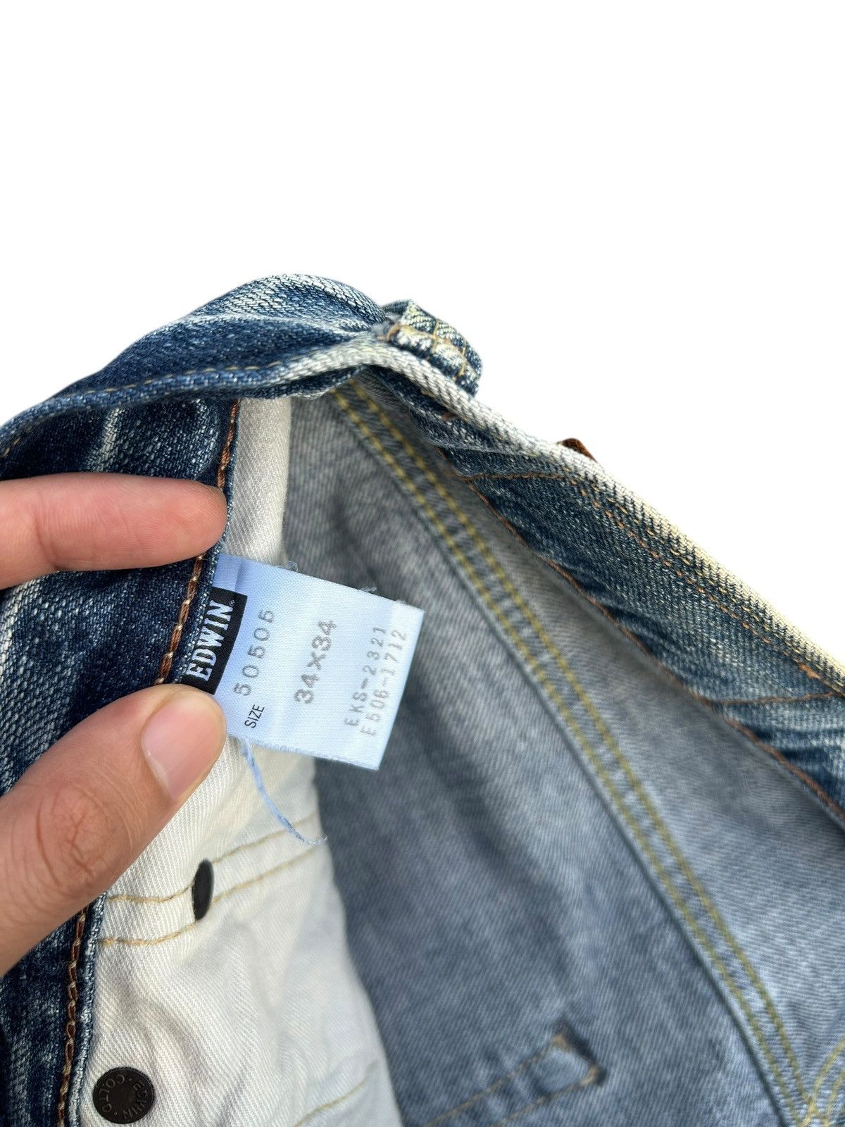 Edwin VINTAGE EDWIN 505Z SELVEDGE DISTRESSED DENIM JEANS Size US 36 / EU 52 - 11 Thumbnail