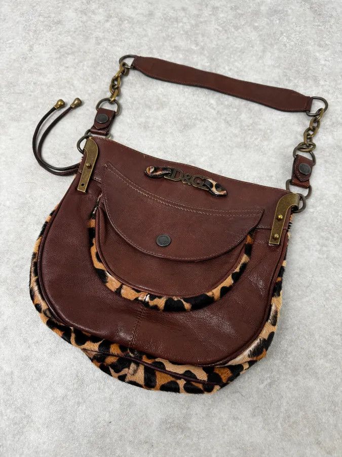 Dolce & Gabbana 2000s Dolce & Gabbana Brown Leather Leopard Handle Bag Size ONE SIZE - 5 Thumbnail