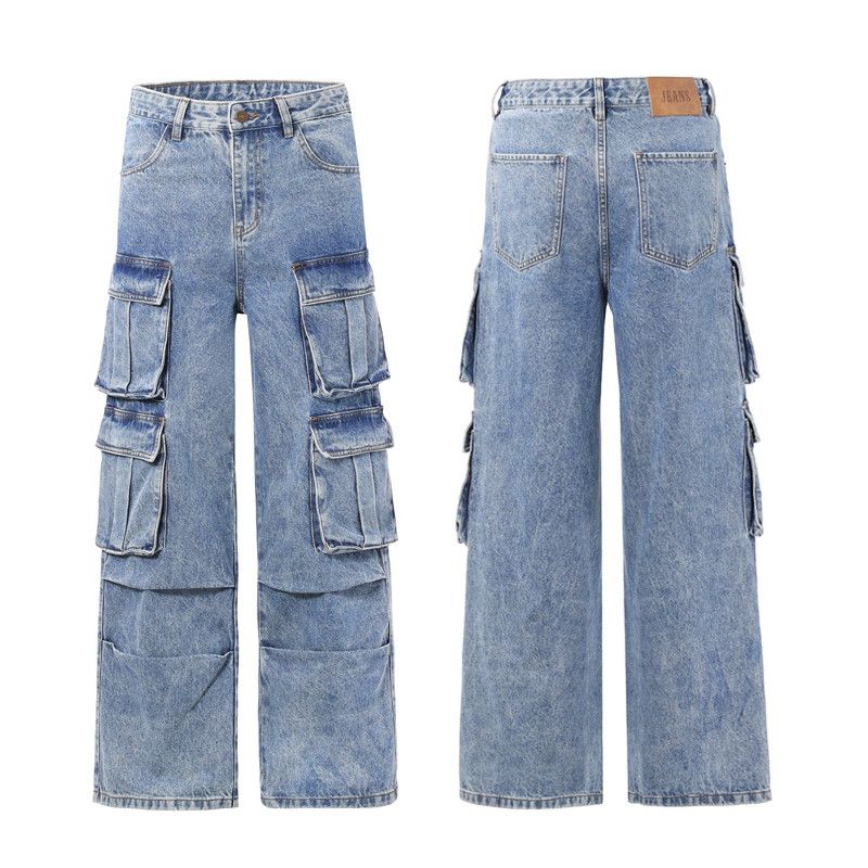 Japanese Brand × Vintage Vintage multi-pocket jeans men's wide leg casual pants Size US 32 / EU 48 - 6 Thumbnail