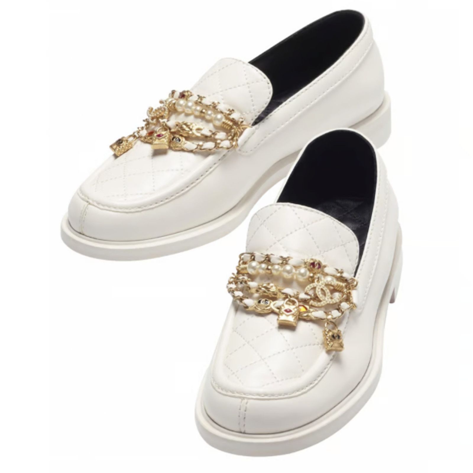 Chanel Chanel Quilted Charms CC Logo Mule Slip On Flat Loafer 37 Size US 7 / IT 37 - 1 Thumbnail