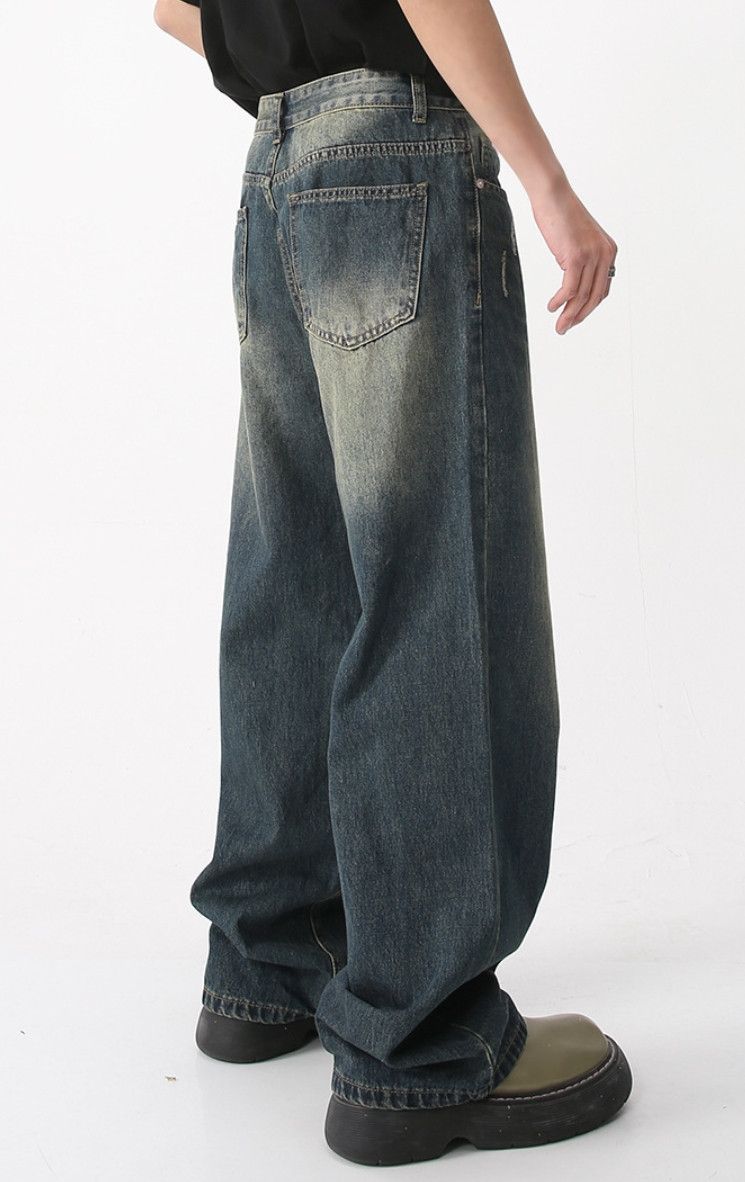 Japanese Brand × Jean Washed vintage wide leg baggy jeans Size US 34 / EU 50 - 4 Thumbnail