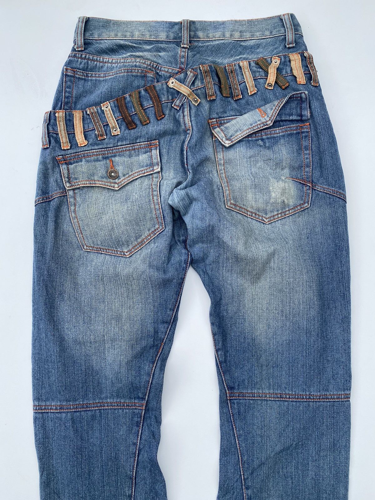 Japanese Brand × Vintage ✅️Vtg Denim Double Waist Rare Design Size US 31 - 3 Thumbnail