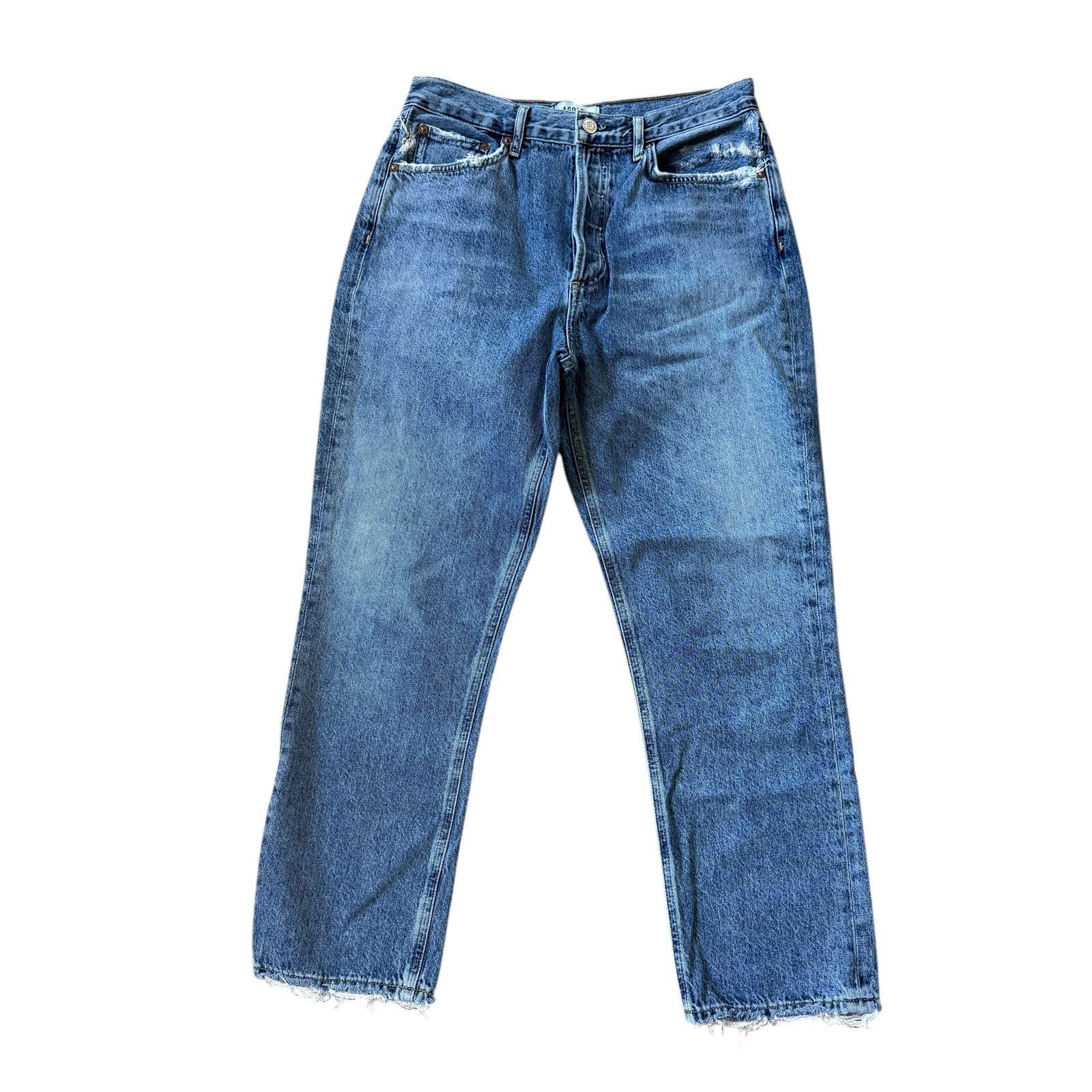 Agolde AGOLDE Riley High Rise Straight Crop Jean Frequency Wash Size 28" / US 6 / IT 42 - 2 Thumbnail