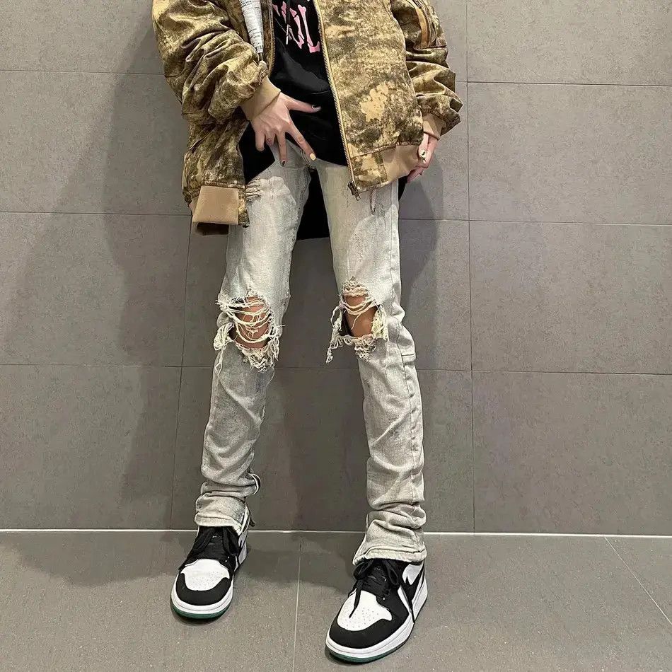 Japanese Brand Loose cat whisker distressed jeans Size US 32 / EU 48 - 6 Thumbnail
