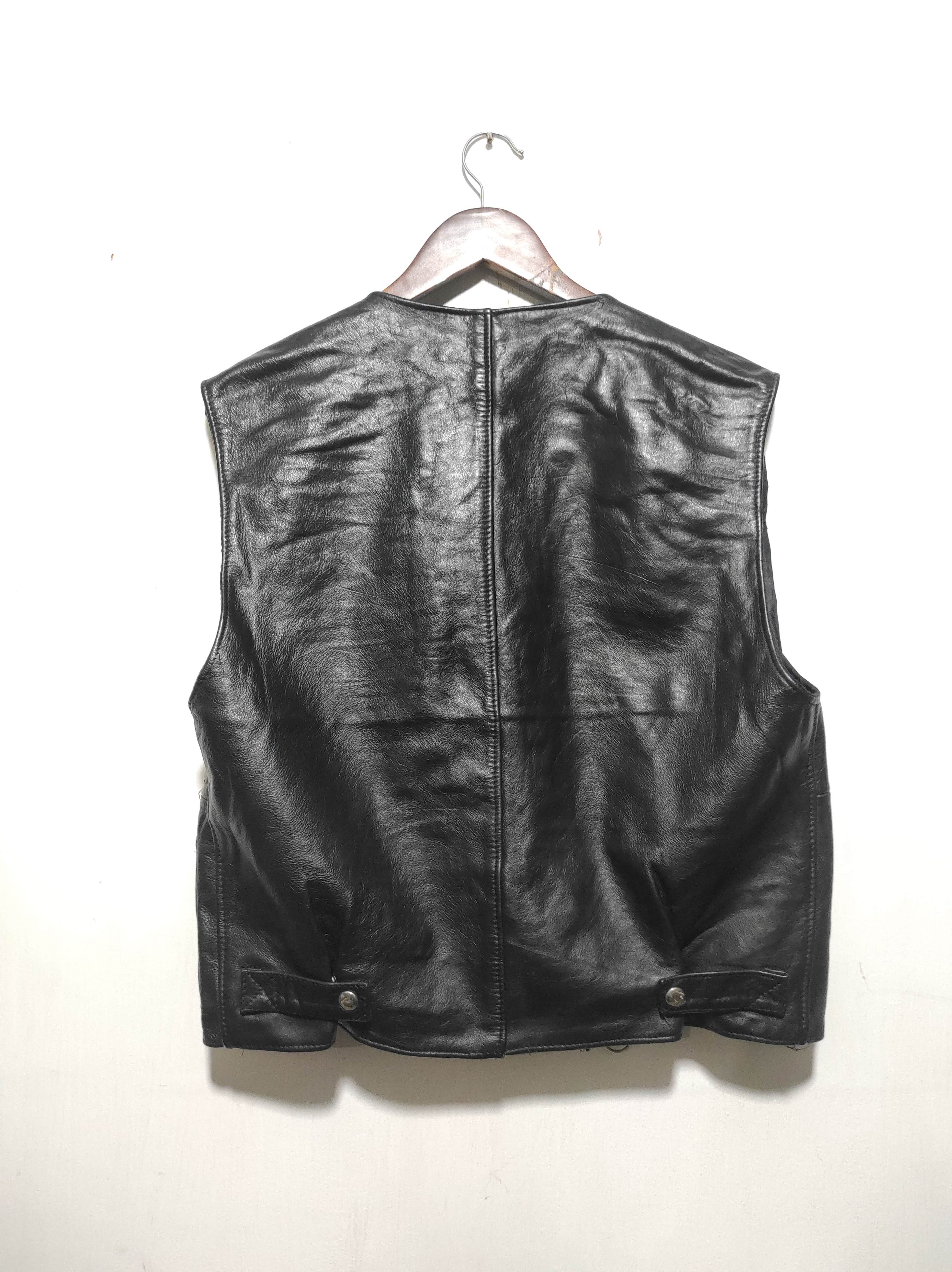 Leather Vintage Overpell Motorcycle Leather Vest Jacket Size US L / EU 52-54 / 3 - 16 Thumbnail