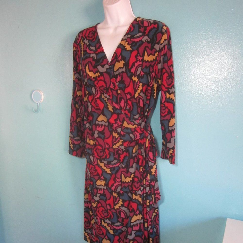 Anne Klein Anne Klein Faux Wrap Colorful Dress Size XL Size XL / US 12-14 / IT 48-50 - 8 Thumbnail