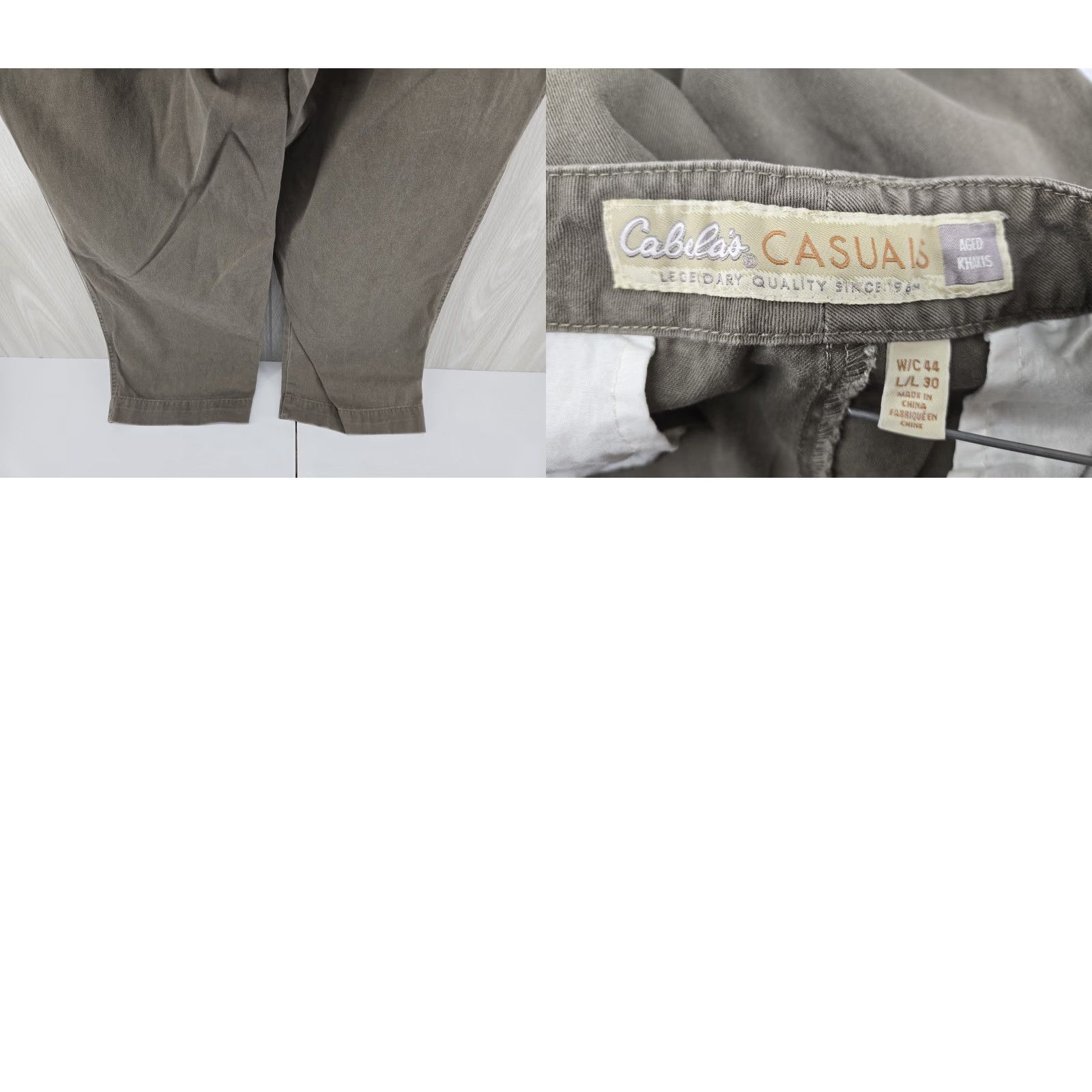 Vintage Cabela's Men's Casual Pants Aged Khaki 44/30 Casual Pants Beige Cotton Flat Front 5-Pocket Regular Mens Size US 44 / EU 60 - 8 Thumbnail