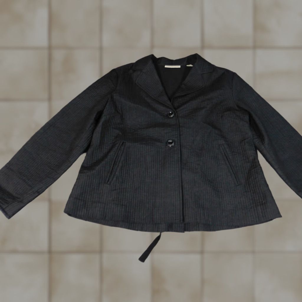 Coldwater Creek Coldwater Creek Womens Jacket Blazer 14P Petites Black Silk Lining Long Sleeve Collared Denim Cotton Solid Peanuts Theme Vintage No Size XL / US 12-14 / IT 48-50 - 1 Thumbnail