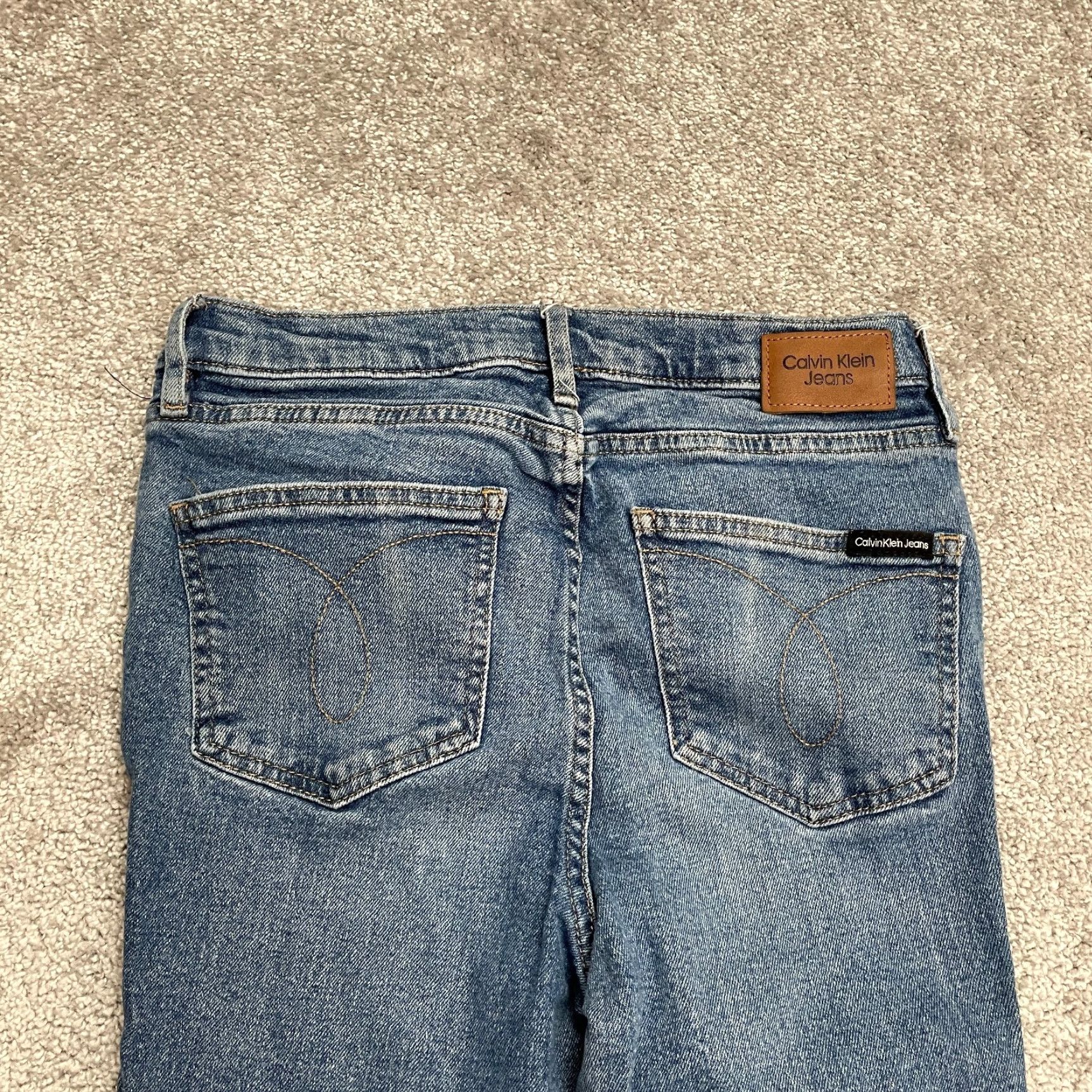 Calvin Klein Calvin Klein Jeans Women High Rise Slim Skinny Denim 28x27 Blue 4/27 Distressed 5-Pocket USA City Vintage No Size 27" / US 4 / IT 40 - 5 Thumbnail