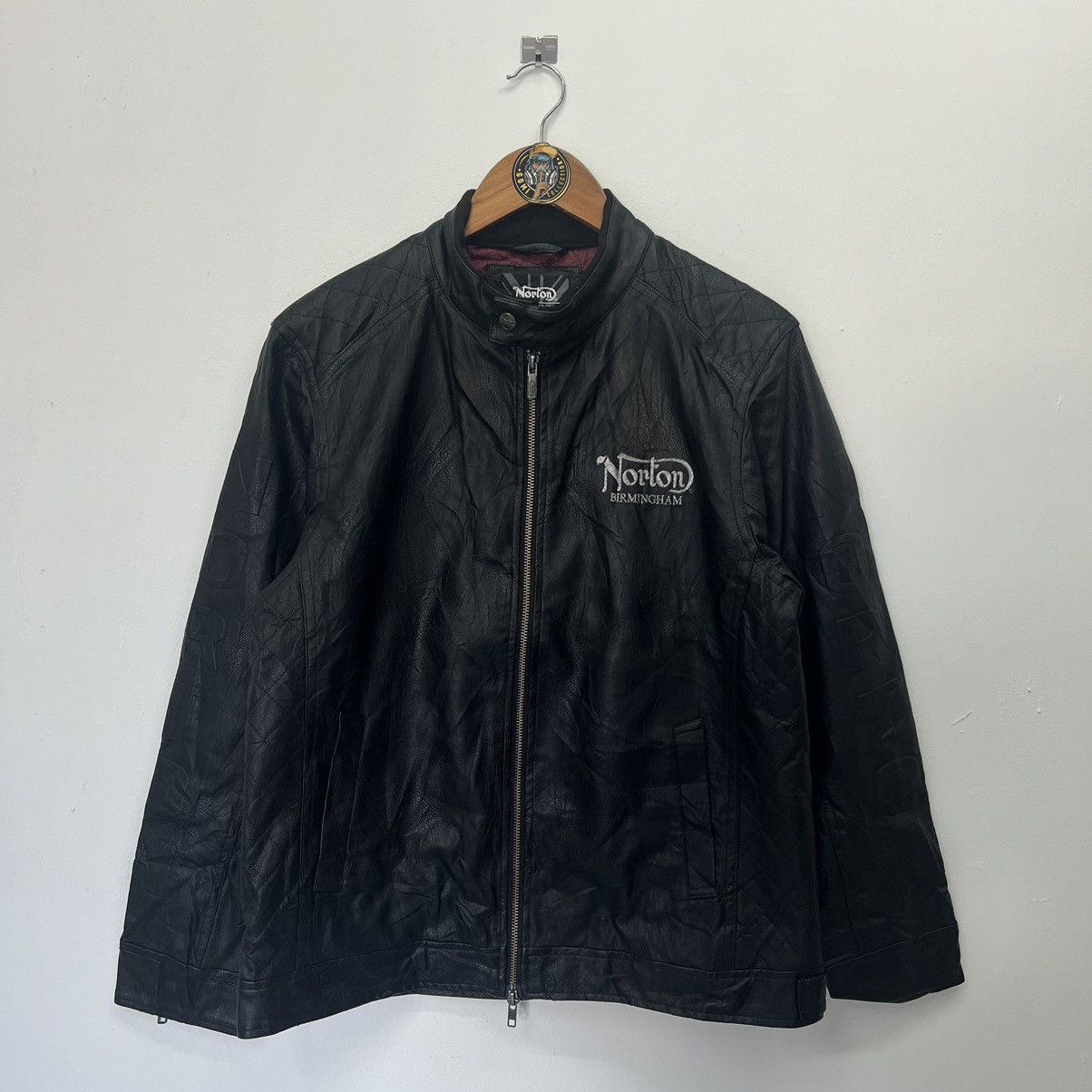 image of Vintage Norton Motocycle Jacket in Black, Men's (Size Medium)