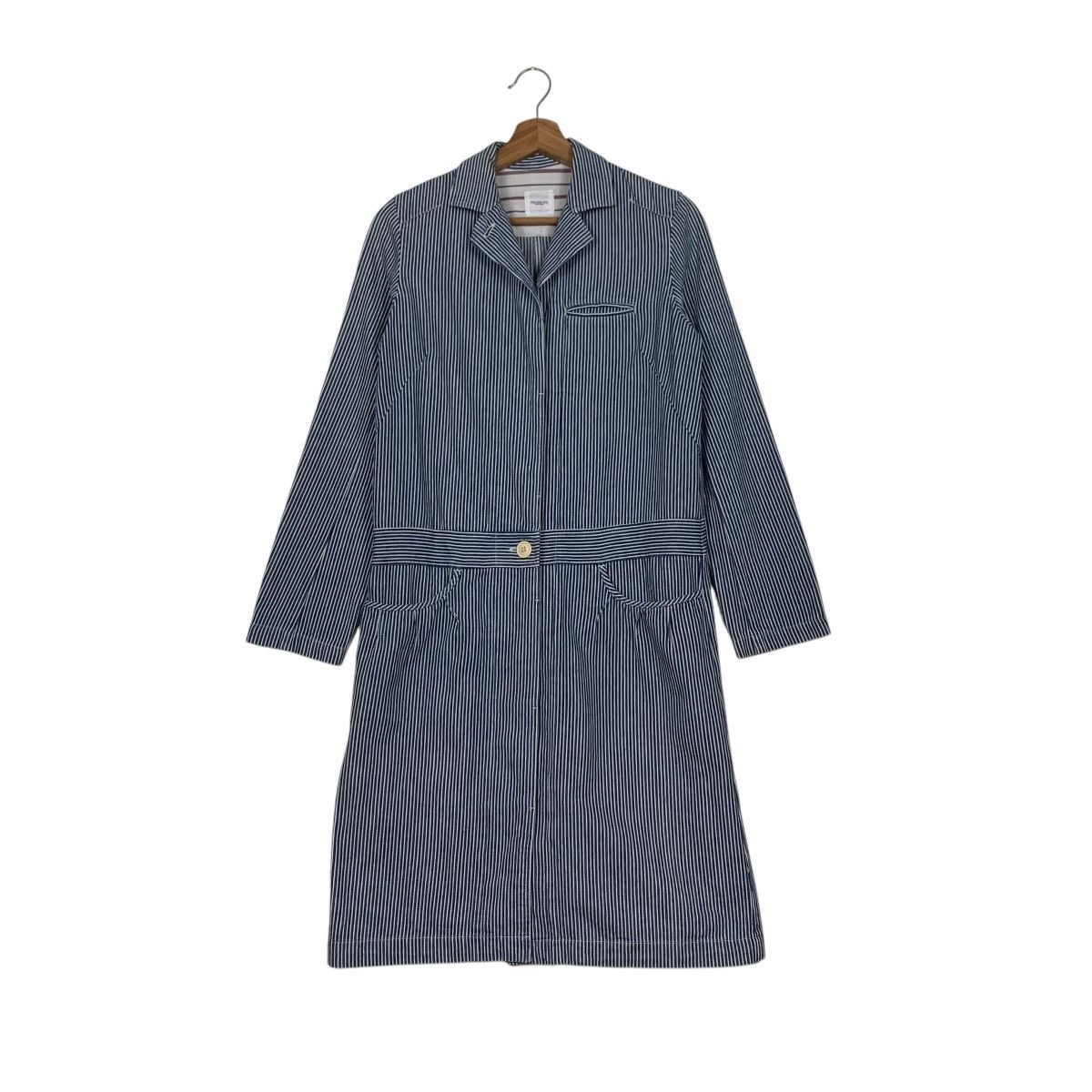 Japanese Brand POU DOU DOU Hickory Striped Long Coat #2327-C104 Size M / US 6-8 / IT 42-44 - 1 Thumbnail