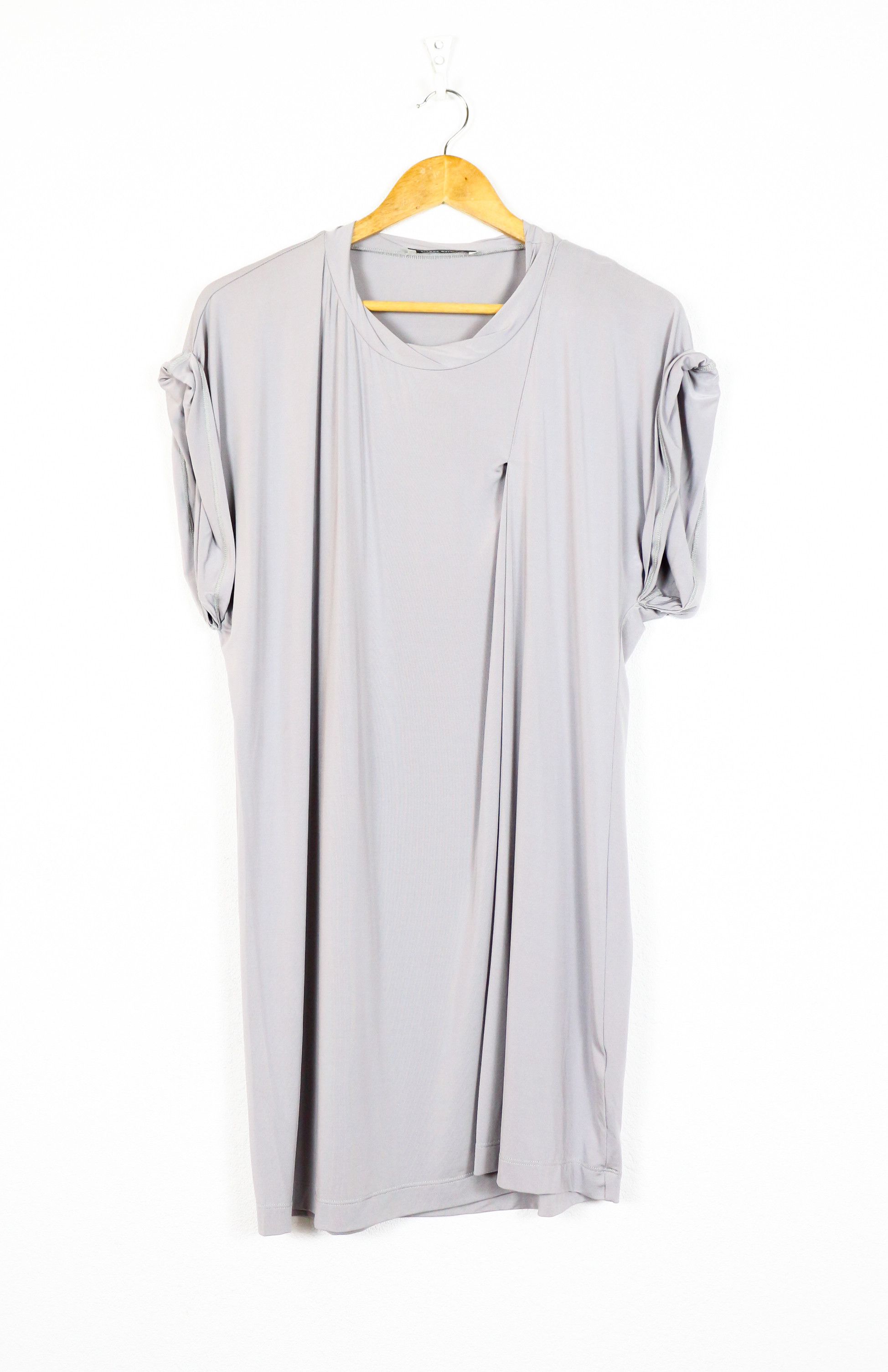 Pierre Balmain Pierre Balmain Gray Viscose Drappier Tee Dress Size XS / US 0-2 / IT 36-38 - 2 Thumbnail