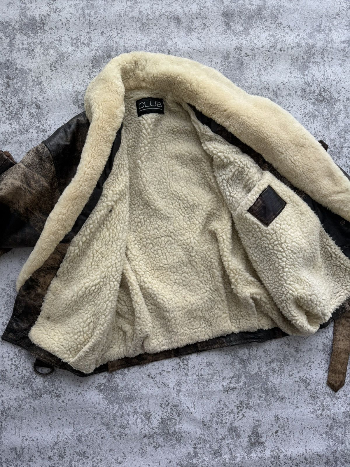Vintage Rare Club UK Vintage Shearling Leather Jacket Size US M / EU 48-50 / 2 - 9 Thumbnail
