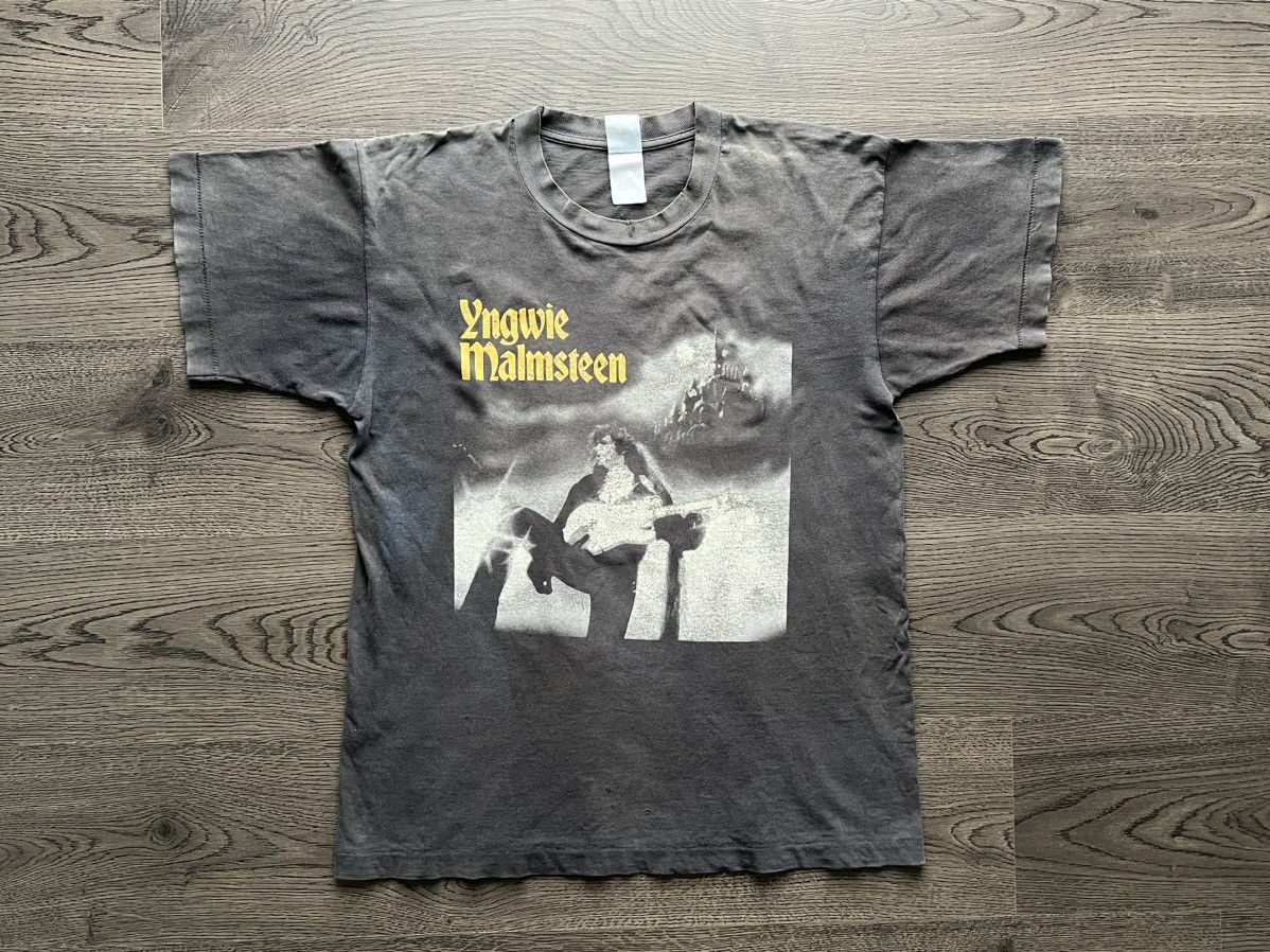 Band Tees × Vintage Vintage Trashed Yngwie Malmsteen The Magnum Opus 95 Tour Tee Size US XL / EU 56 / 4 - 2 Thumbnail