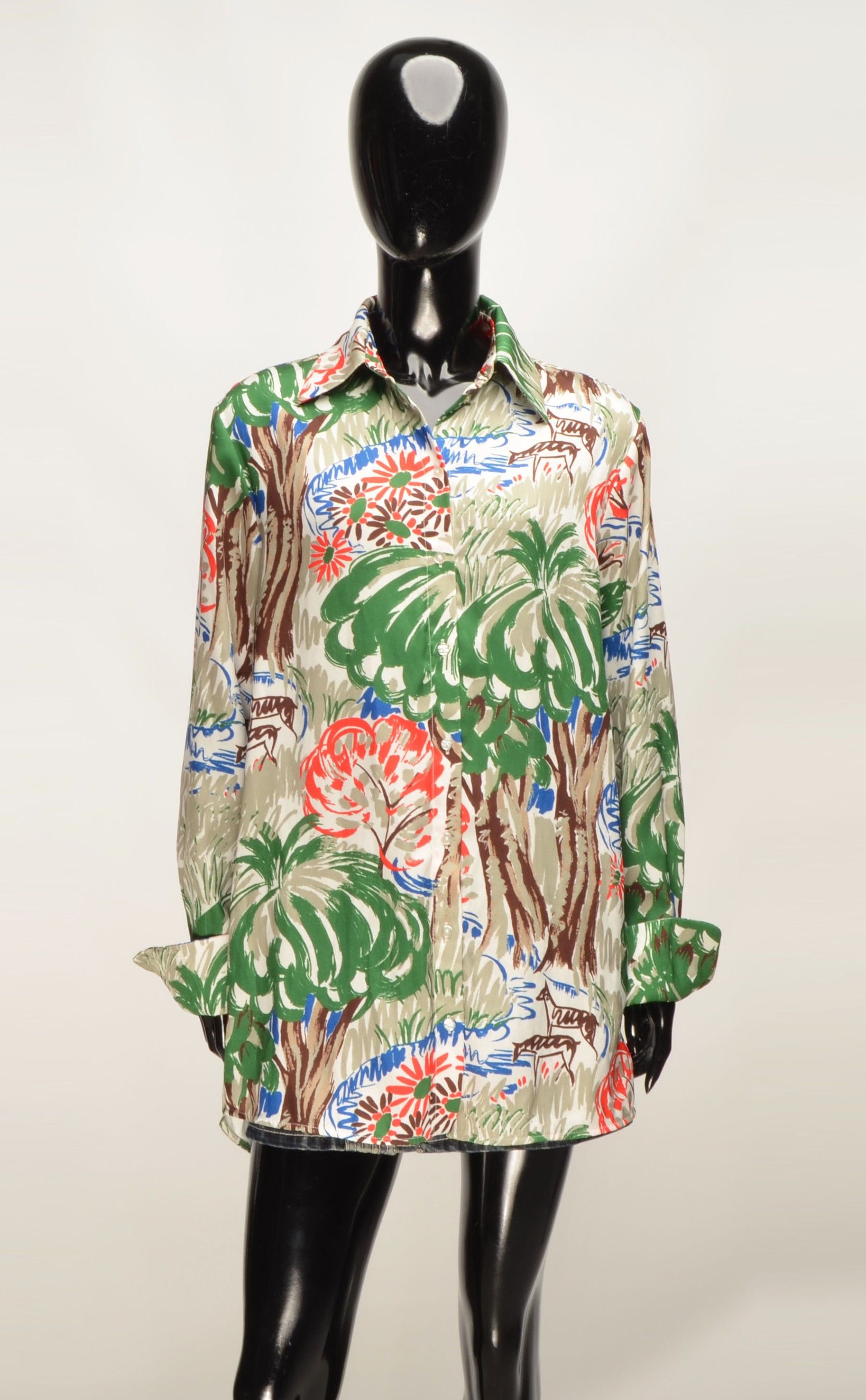 Victoria Beckham Victoria Beckham Deer Forest Print Button Up Shirt Woodland Size M / US 6-8 / IT 42-44 - 1 Thumbnail