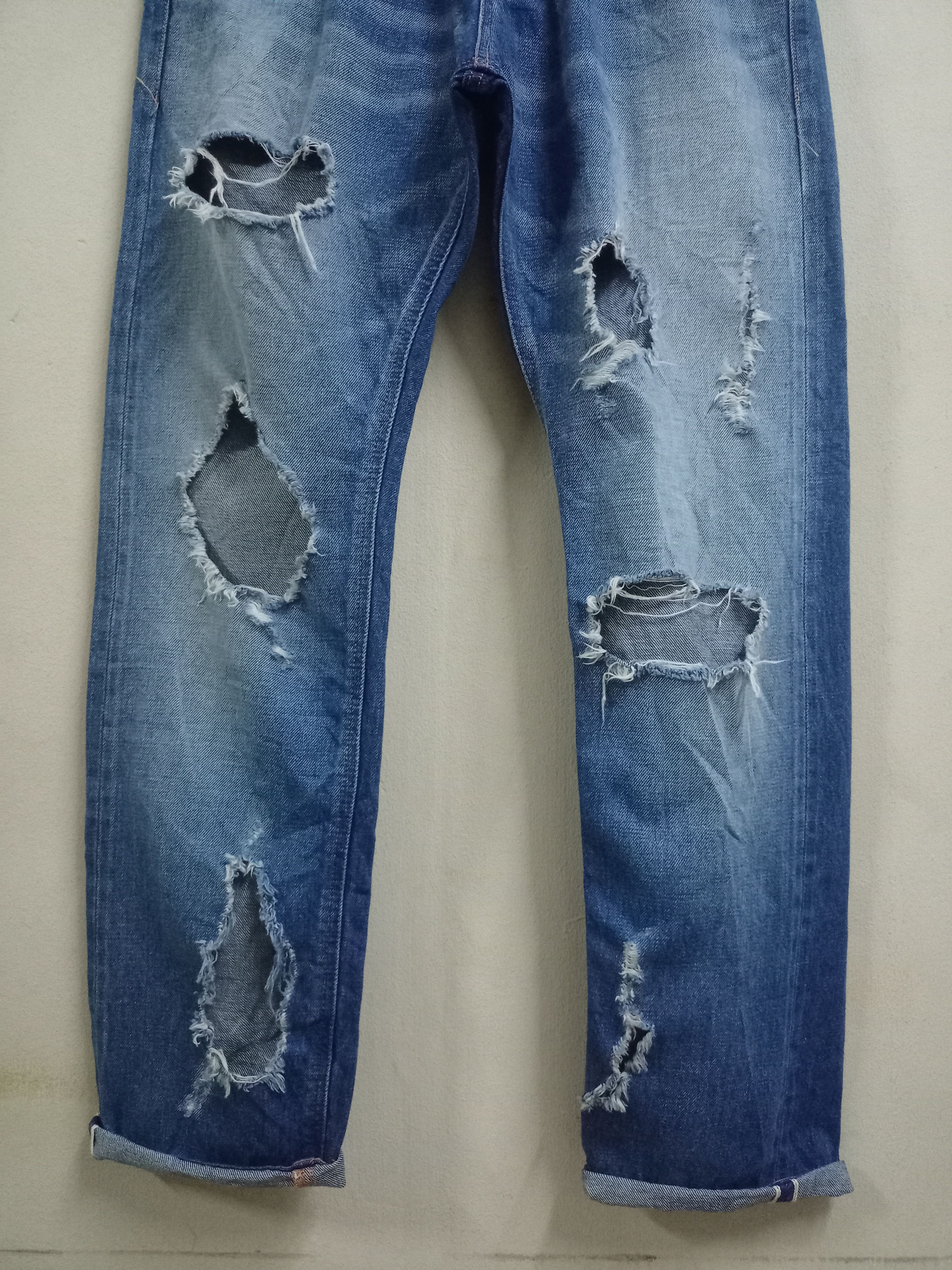 Japan Blue Vintage Setto By JAPAN BLUE Selvedge Ripped Jeans 29x31 Size US 29 - 6 Thumbnail