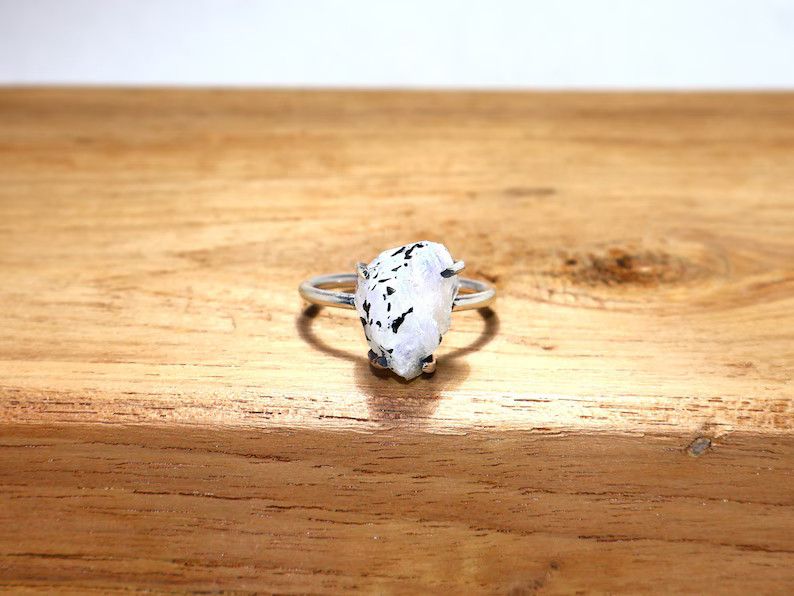 Handmade Rainbow Moonstone 925 Sterling Silver Ring - Handmade Ring Size ONE SIZE - 1 Thumbnail
