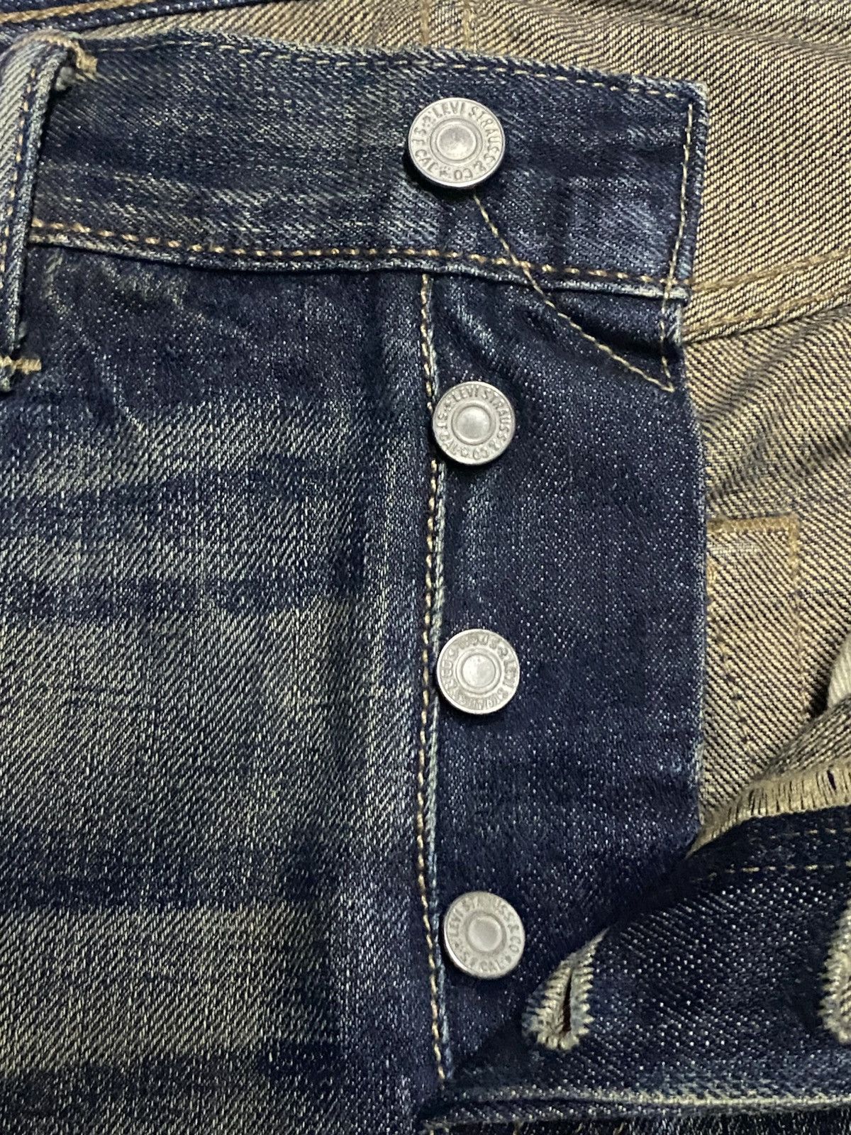 Levi's Vintage Levis 501 Y2K Mud Wash Distressed Slim Fit jeans Size US 32 / EU 48 - 8 Thumbnail