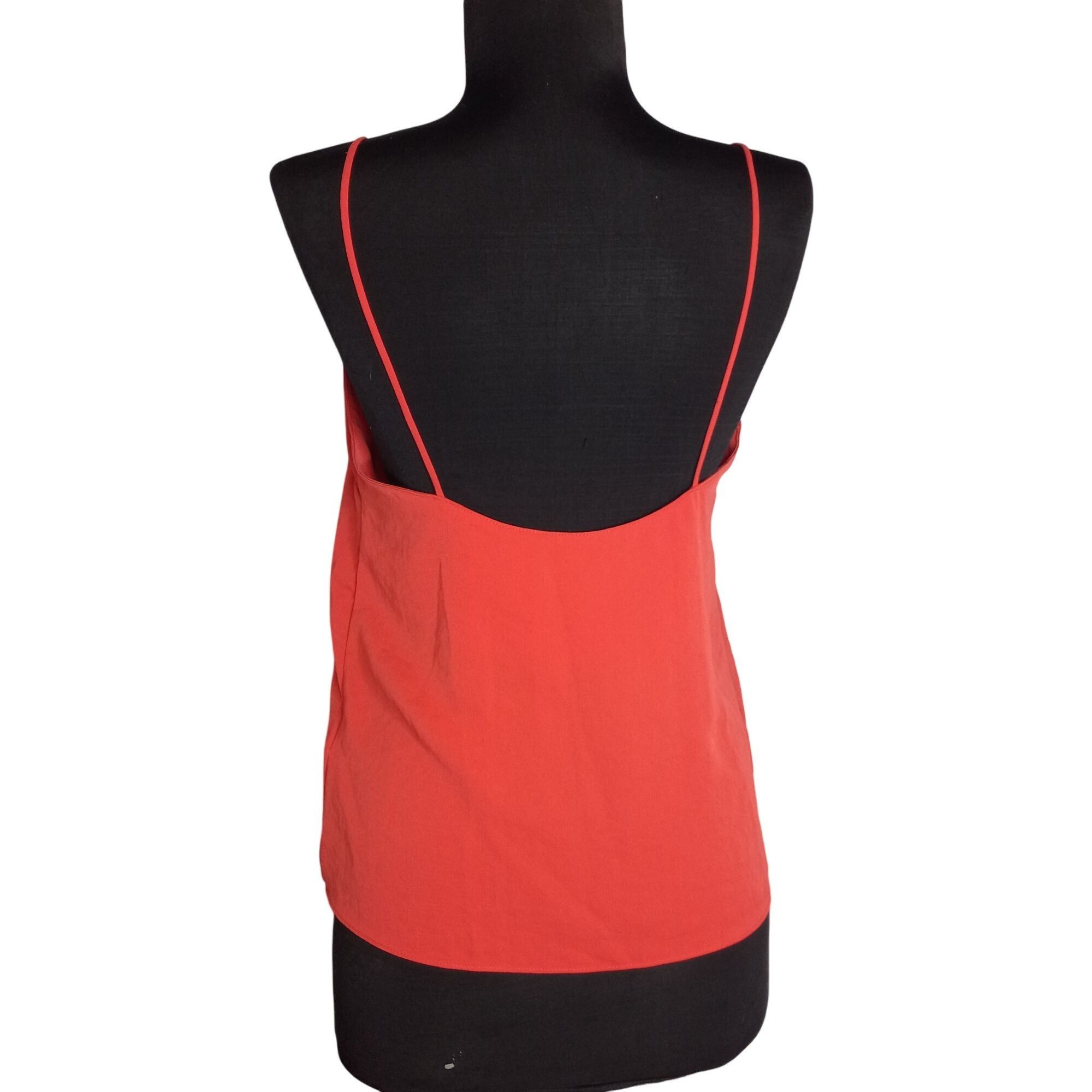 Topshop Topshop UK 8 US 4 EUR 36 Camisole Top Red Scallop V Neck Sle Size S / US 4 / IT 40 - 3 Thumbnail