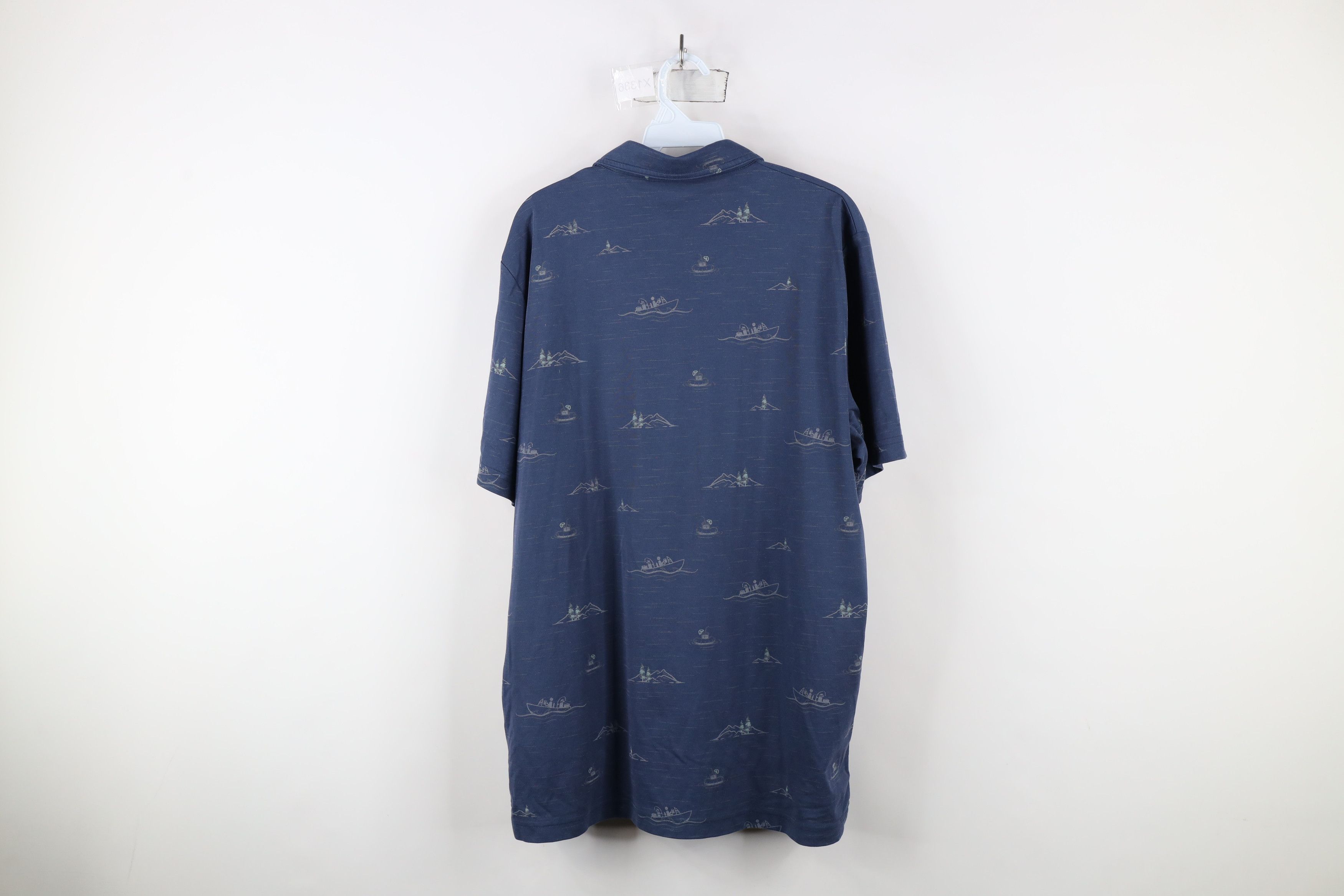 TravisMathew × Vintage Travis Mathew Boat Mountain All Over Print Knit Golf Polo Size US XL / EU 56 / 4 - 12 Thumbnail