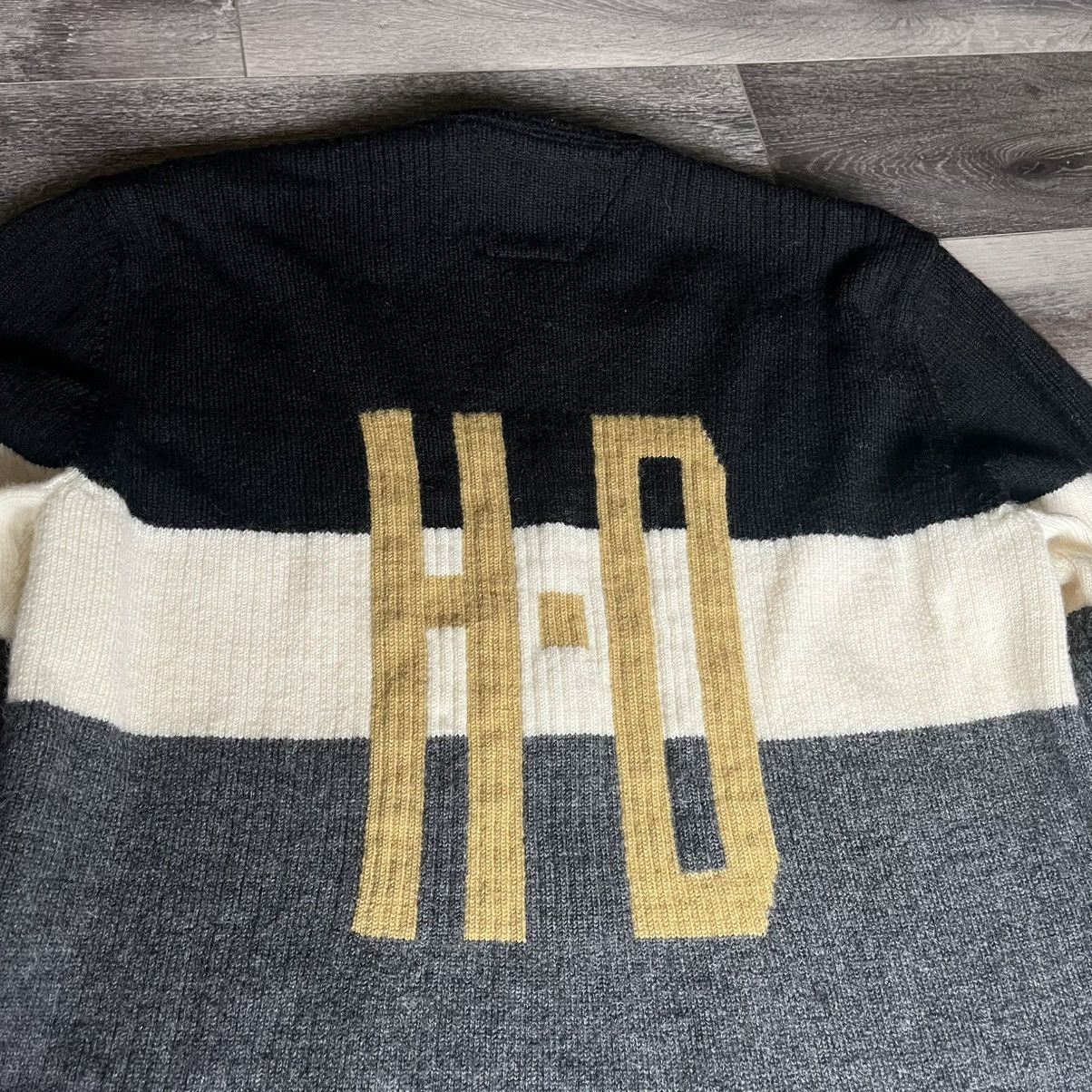 Harley Davidson Vintage 1990s Harley Davidson 03 Striped V Neck Wool Sweater Size US XXL / EU 58 / 5 - 7 Thumbnail