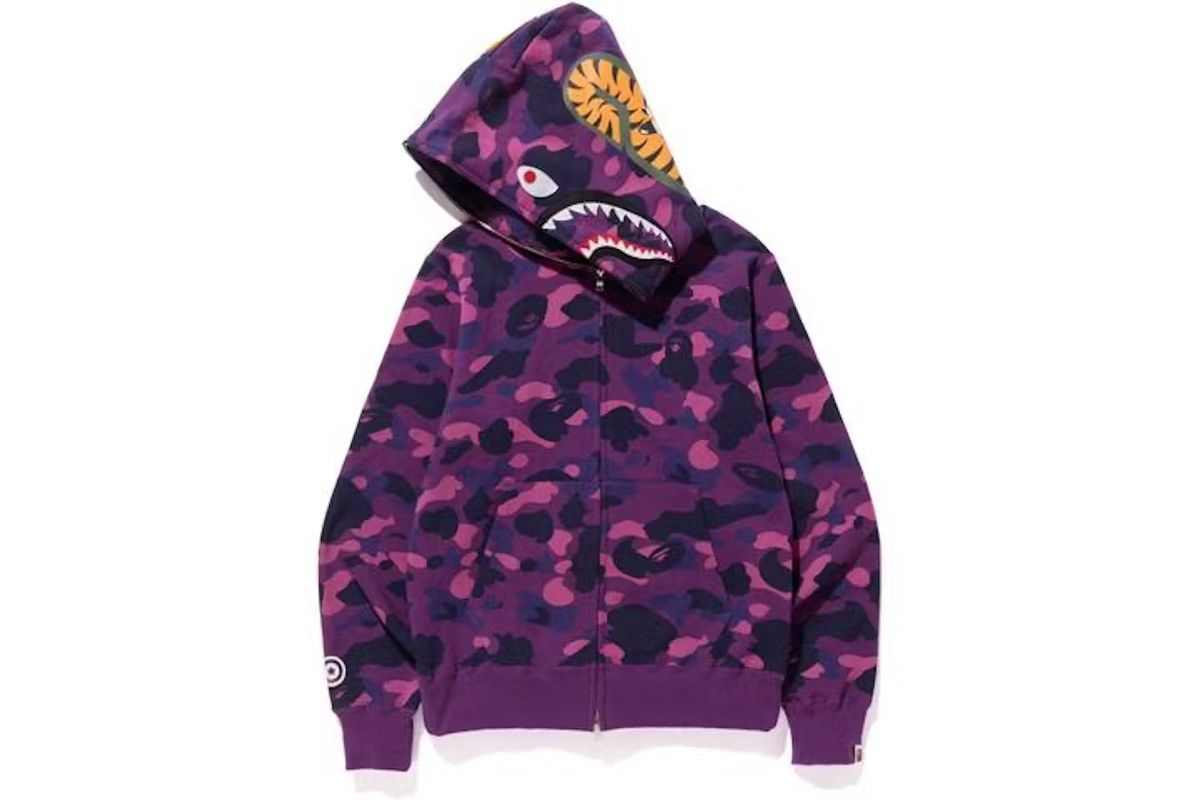 Bape BAPE Color Camo Shark Pullover Hoodie Purple Size US S / EU 44-46 / 1 - 2 Thumbnail