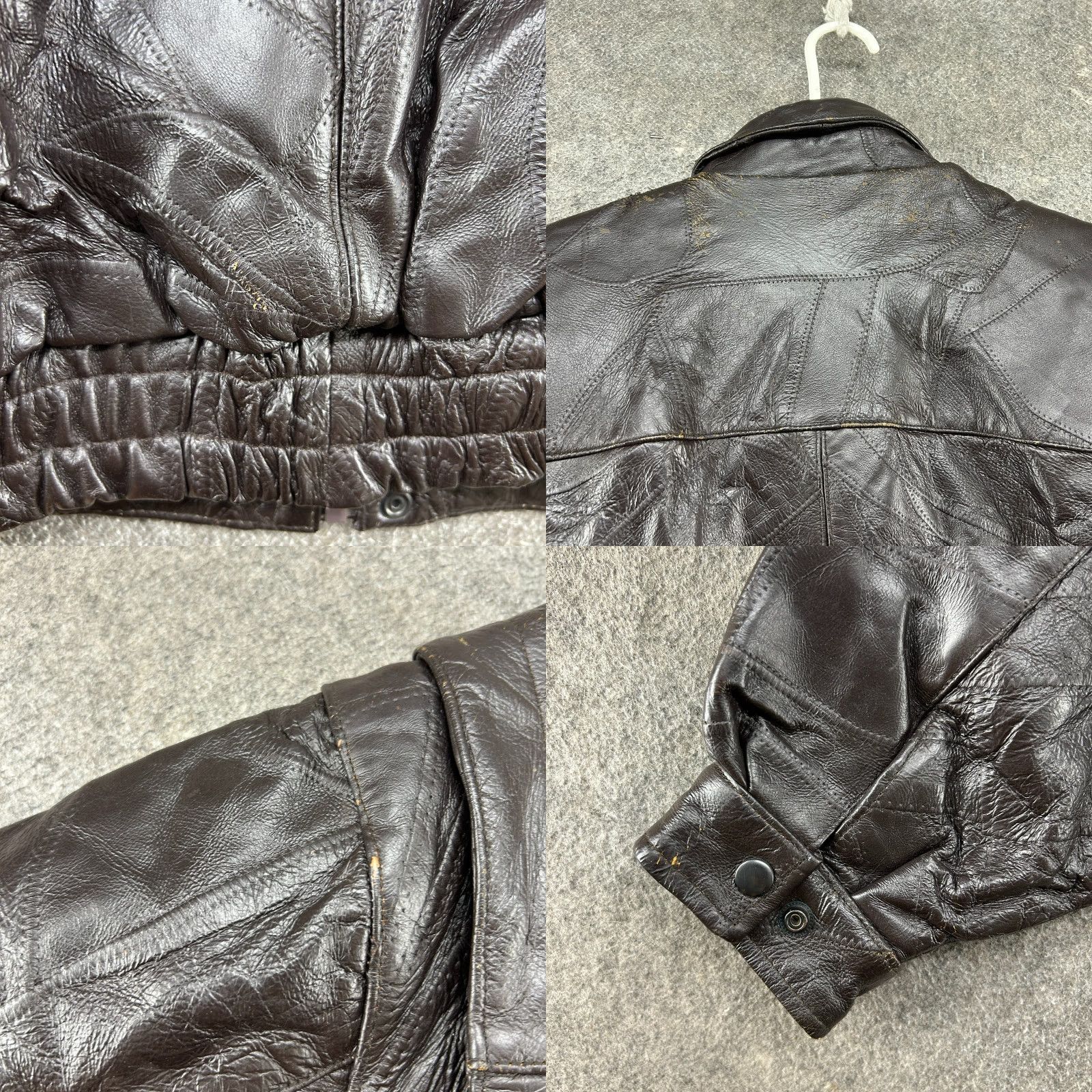 Haband VINTAGE Haband Jacket Mens L Brown Bomber Leather Patchwork Lined 90s Western Casual Zip Coat Mens Size US L / EU 52-54 / 3 - 8 Thumbnail