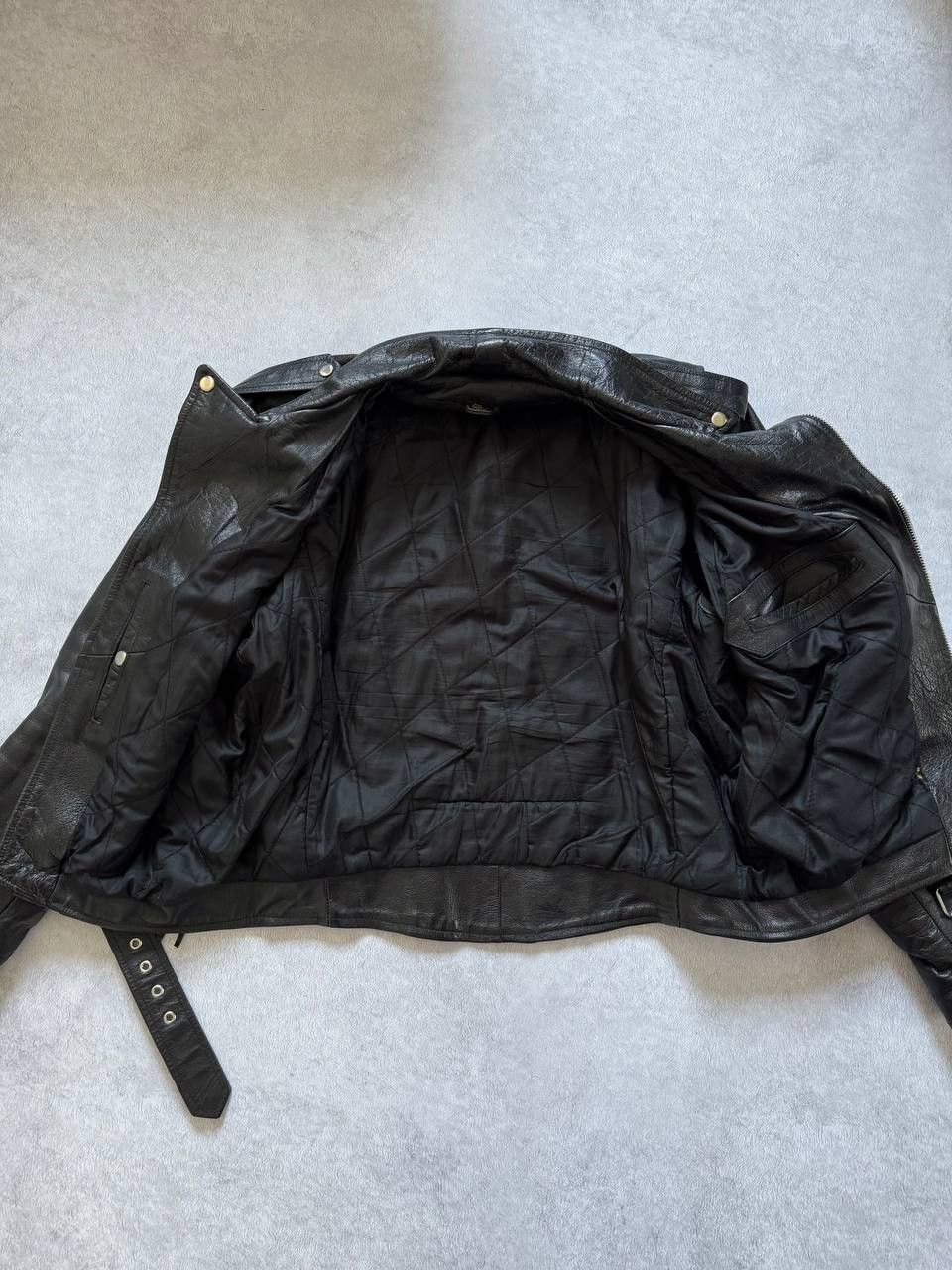 Leather Vintage 90s Biker Jacket Heavy Leather Size US M / EU 48-50 / 2 - 11 Thumbnail