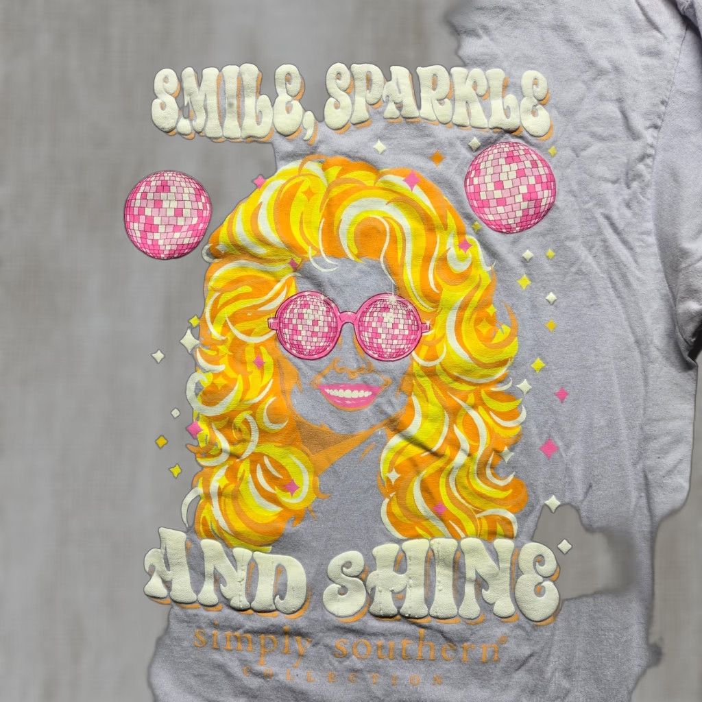 Vintage Simply Southern Shirt Women L Large Purple 100% Cotton Short Sleeve Crew Neck Logo Tee Size L / US 10 / IT 46 - 1 Thumbnail