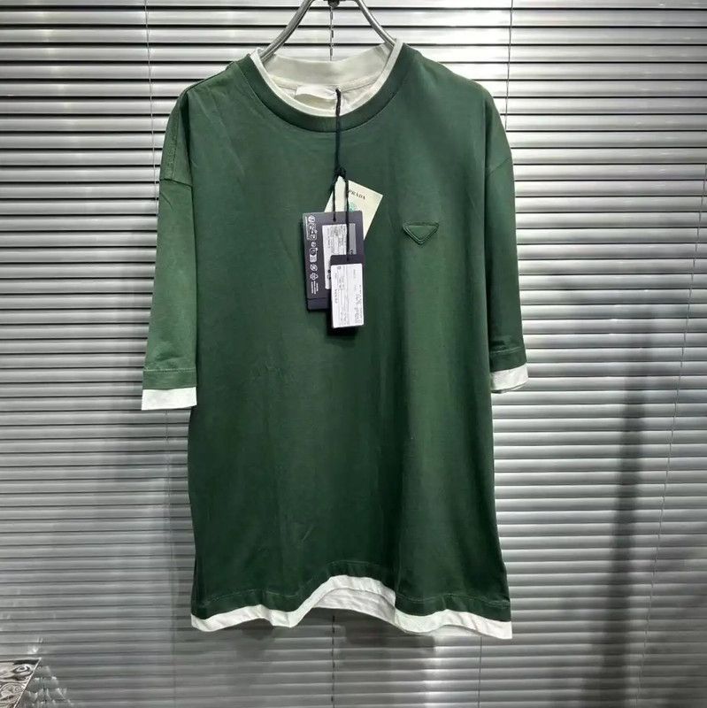 Prada Prada Men's Peacock Green Cotton T-Shirt Size US XL / EU 56 / 4 - 1 Thumbnail