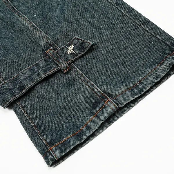 Vintage Men's loose straight-leg work jeans with metal buttons Size US 32 / EU 48 - 6 Thumbnail