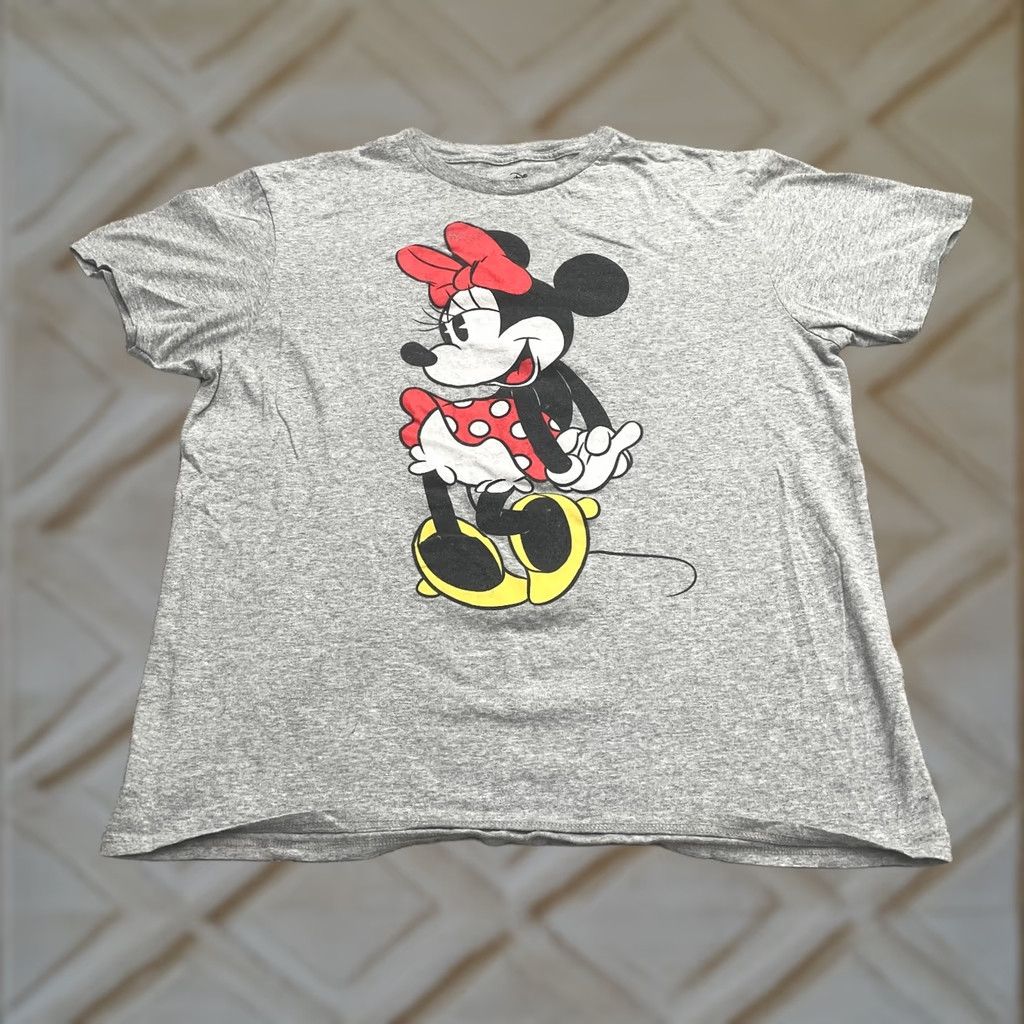 Disney Disney Minnie Mouse Graphic T-Shirt Women Large Gray Crew Neck Casual Cotton Tee Size L / US 10 / IT 46 - 1 Thumbnail