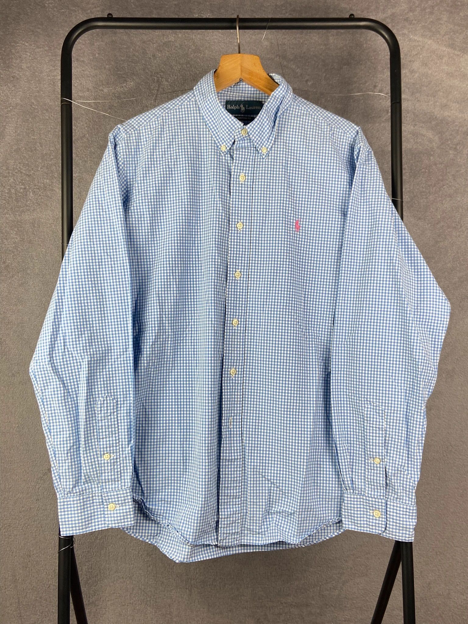 Polo Ralph Lauren : Ralph Lauren koszula baby blue kratka Size US XL / EU 56 / 4 - 1 Thumbnail