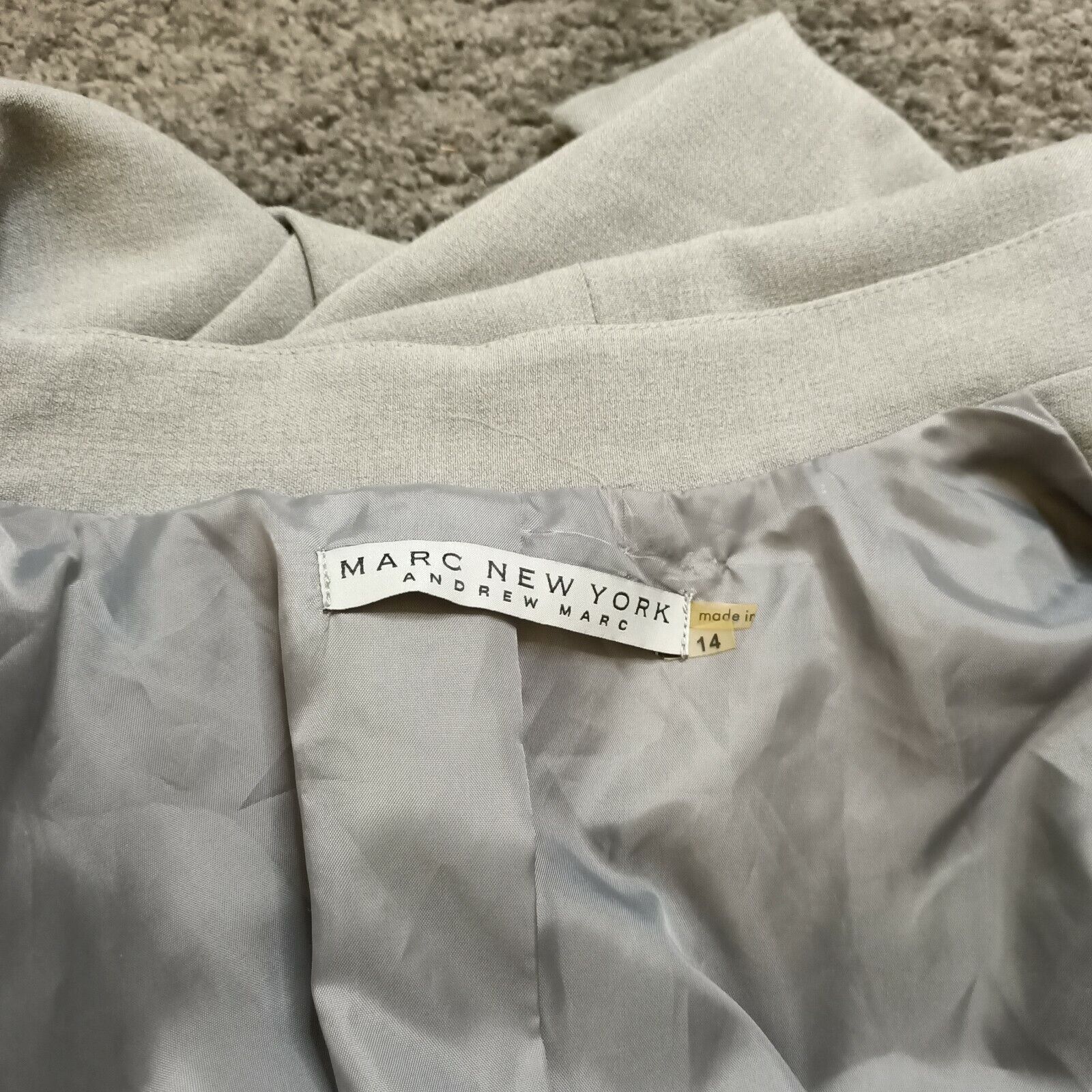 Designer × Marcs Marc New York Dress Grey Button Up Short Sleeve Size L / US 10 / IT 46 - 11 Thumbnail
