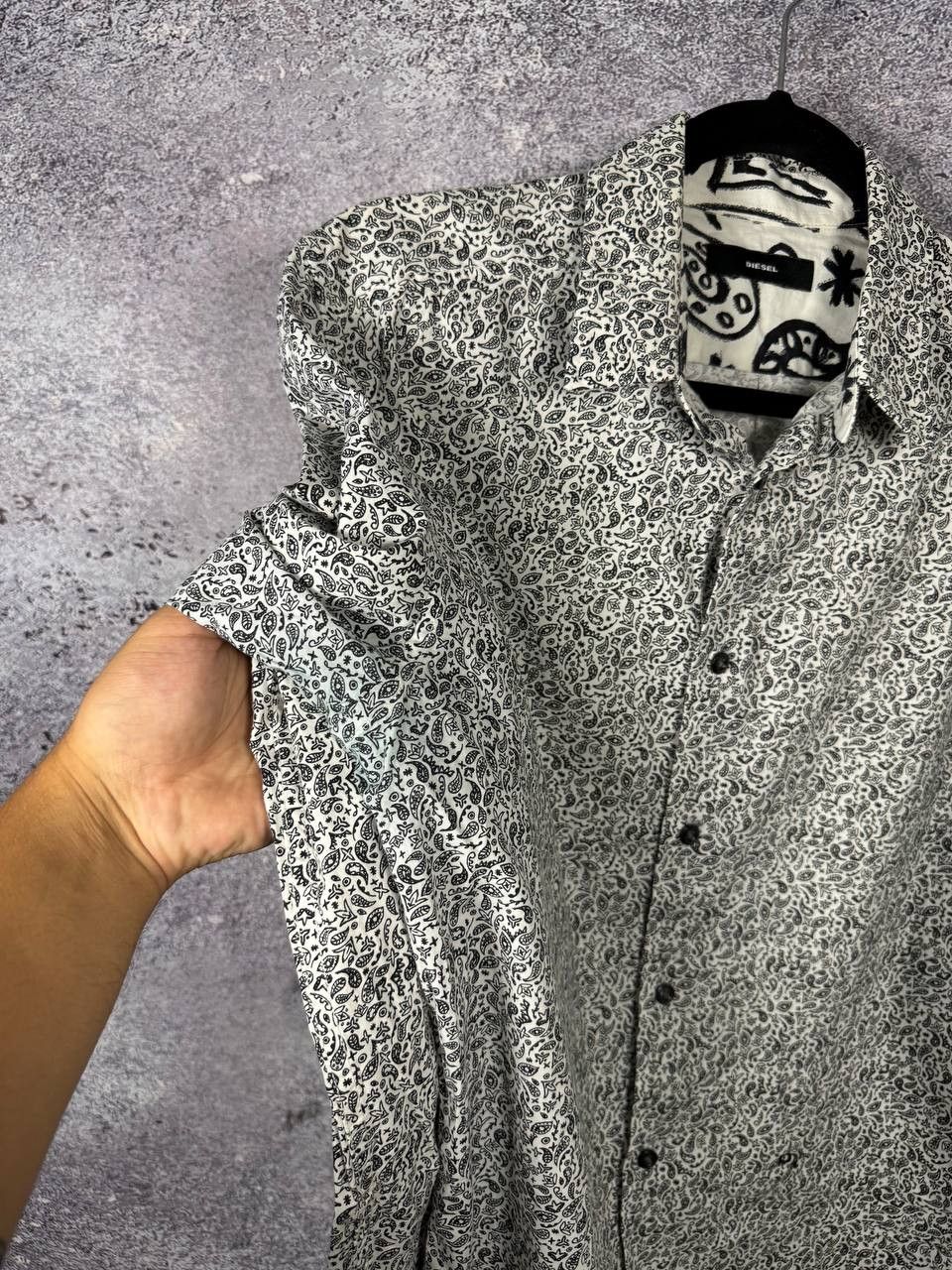 Diesel DIESEL Men's Shirt Black Crazy Pattern Long Sleeve Medium Size US M / EU 48-50 / 2 - 7 Thumbnail