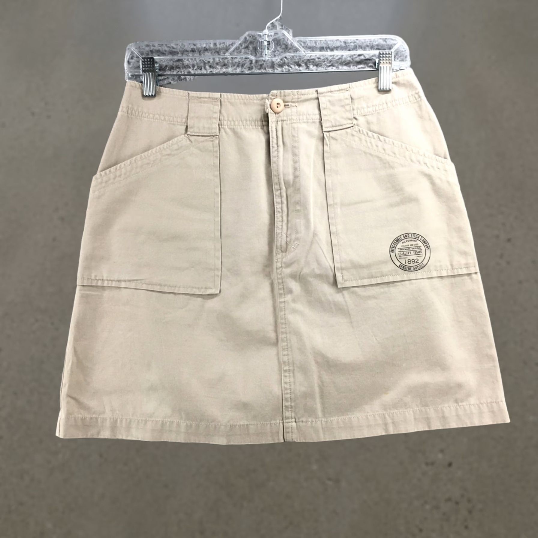 Abercrombie & Fitch Abercrombie & Fitch Skirt Womens M Beige Cotton Cargo Flat Front Zip Size 32" / US 10 / IT 46 - 1 Thumbnail