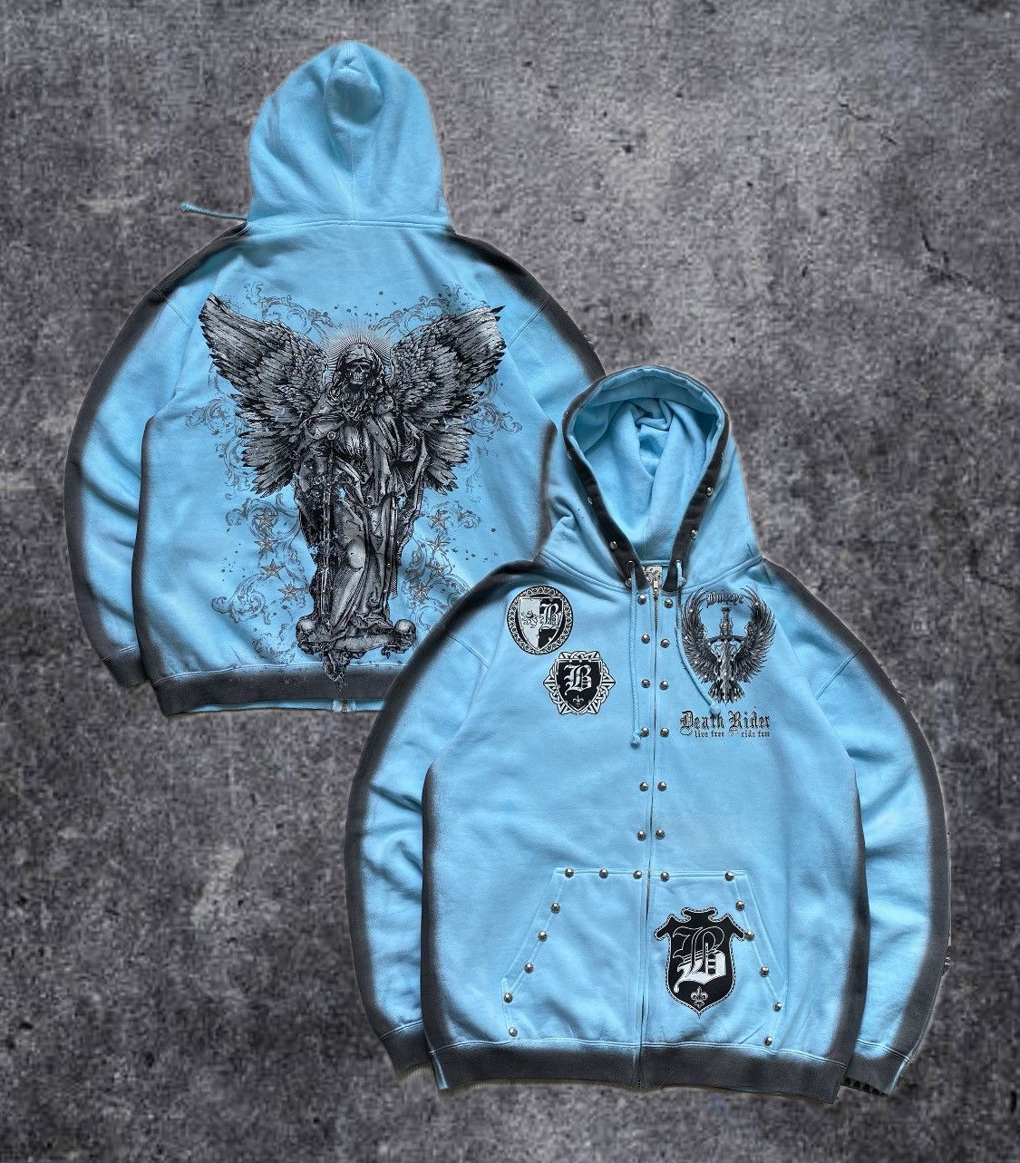 Affliction ☠️ Vintage Affliction style zip hoodie Bulzeye Made in USA Size US XL / EU 56 / 4 - 1 Thumbnail