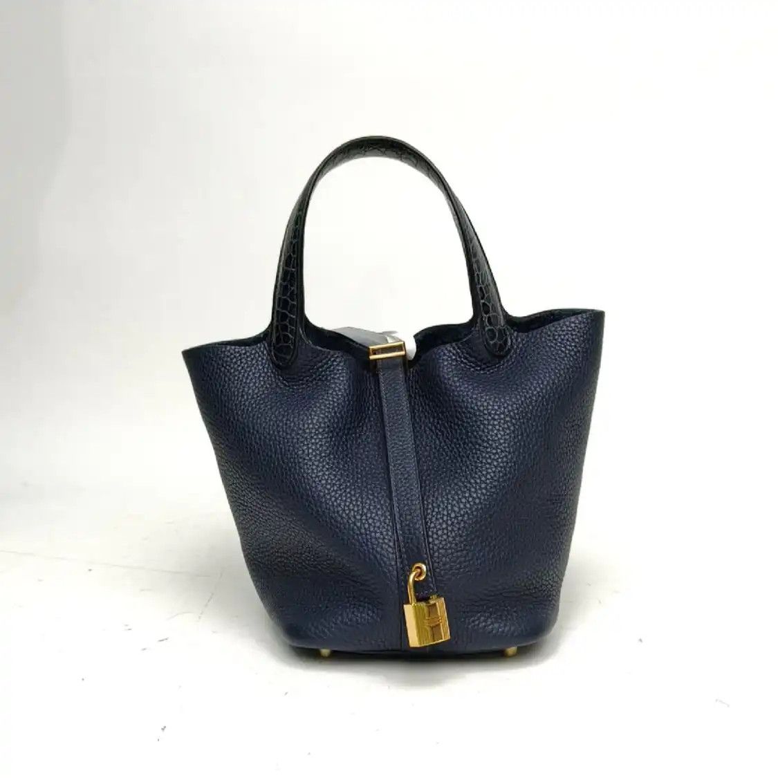 Hermes Hermes Picotin Lock 18 Midnight Blue Clemence cowhide leather picotin handbag go Size ONE SIZE - 1 Thumbnail