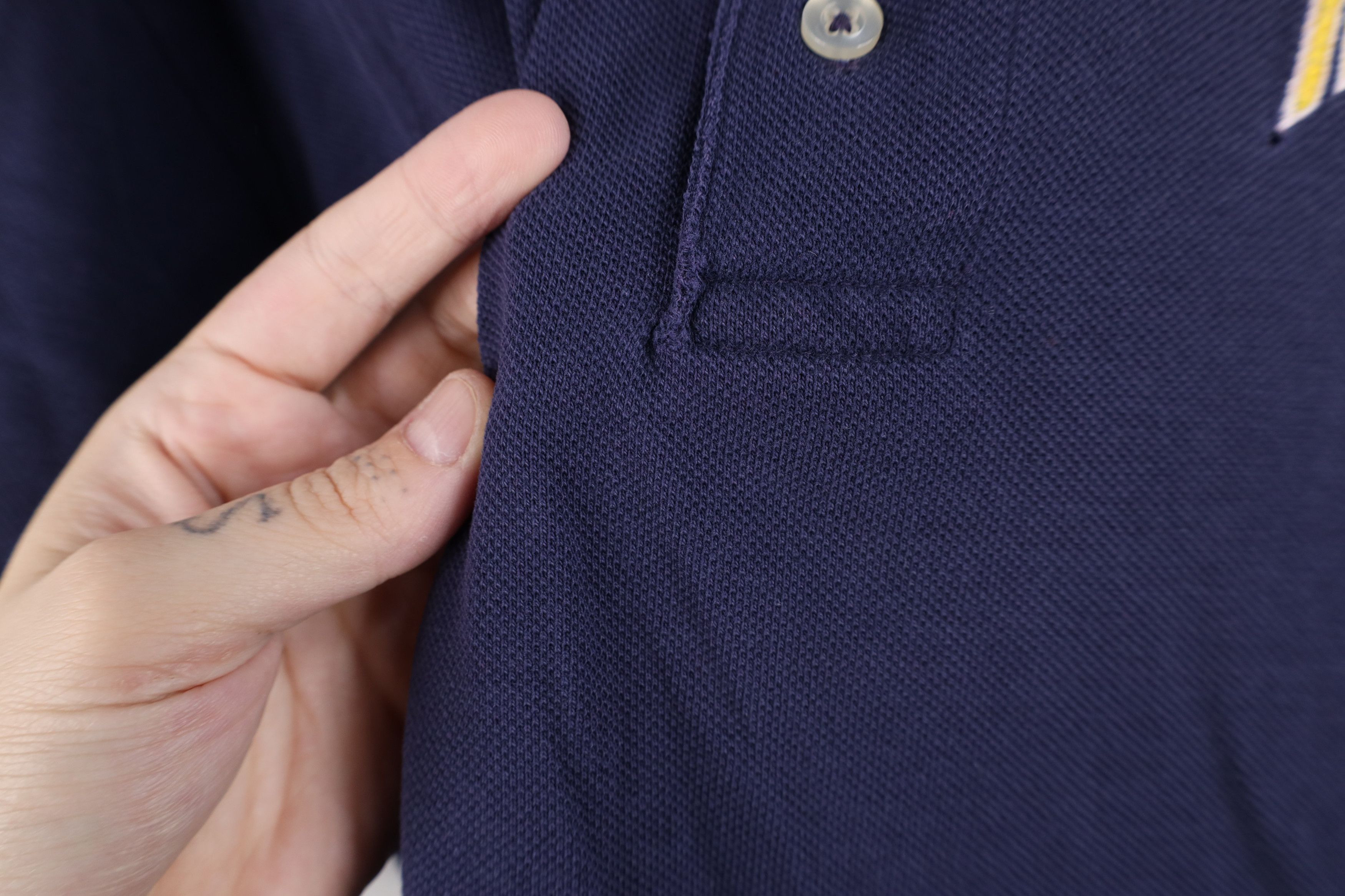 Vintage Vintage 90s University of Michigan Collared Polo Blue USA Size US L / EU 52-54 / 3 - 7 Thumbnail