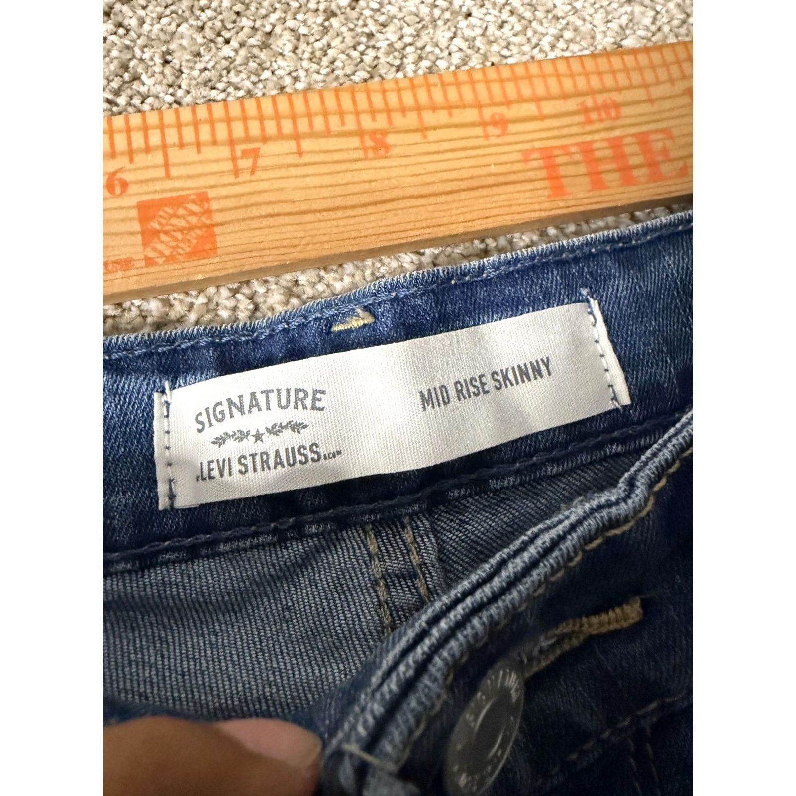 Vintage Signature Levi Strauss Jeans Womens 32 Blue Mid Rise Skinny Denim 32x28 Size 24" / US 00 / IT 34 - 5 Thumbnail