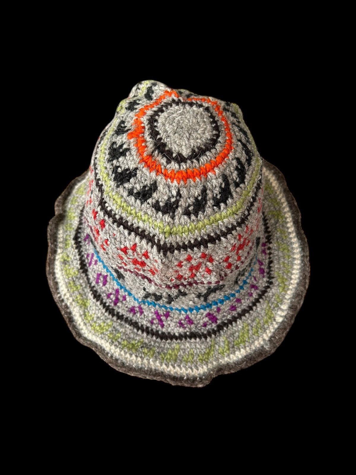Japanese Brand × Kapital × Vintage Crochet Knitted Handmade Custom Bucket Hats Rare☠️☠️ Size ONE SIZE - 5 Thumbnail