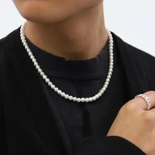 Jewelry Pearl Necklace Casual Chain Jewelry Classic Imitation Bead Size ONE SIZE - 5 Thumbnail