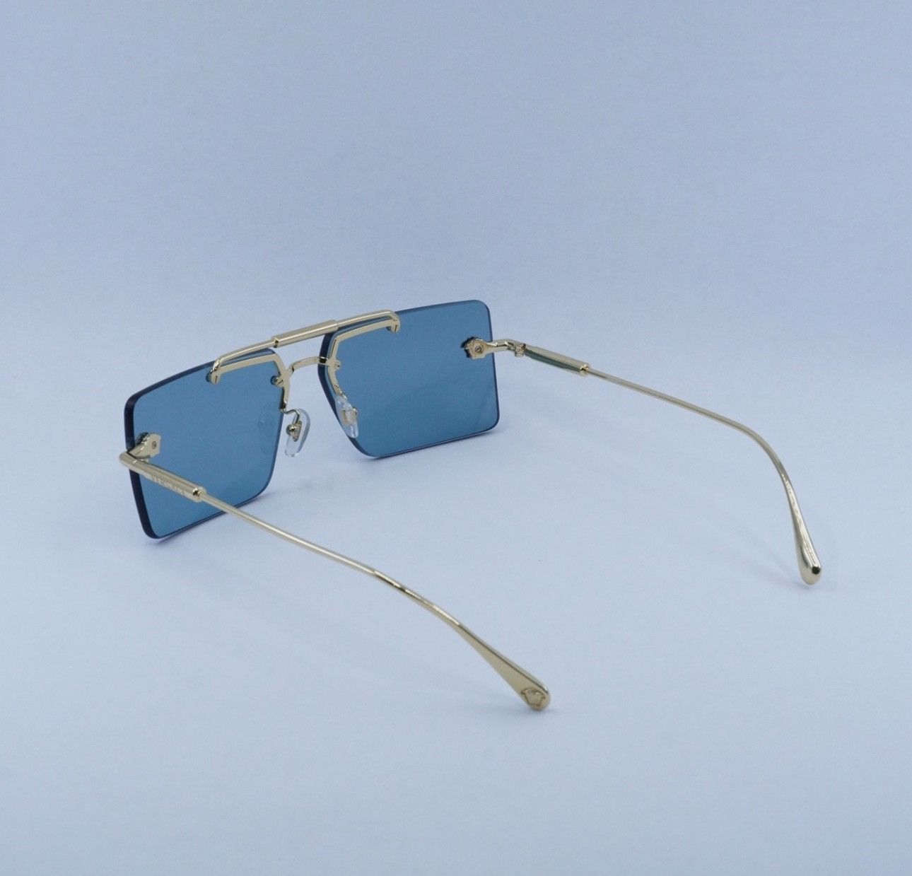 Versace Versace VE2245 Gold & Blue Shield Sunglasses Medusa Detail Size ONE SIZE - 1 Thumbnail