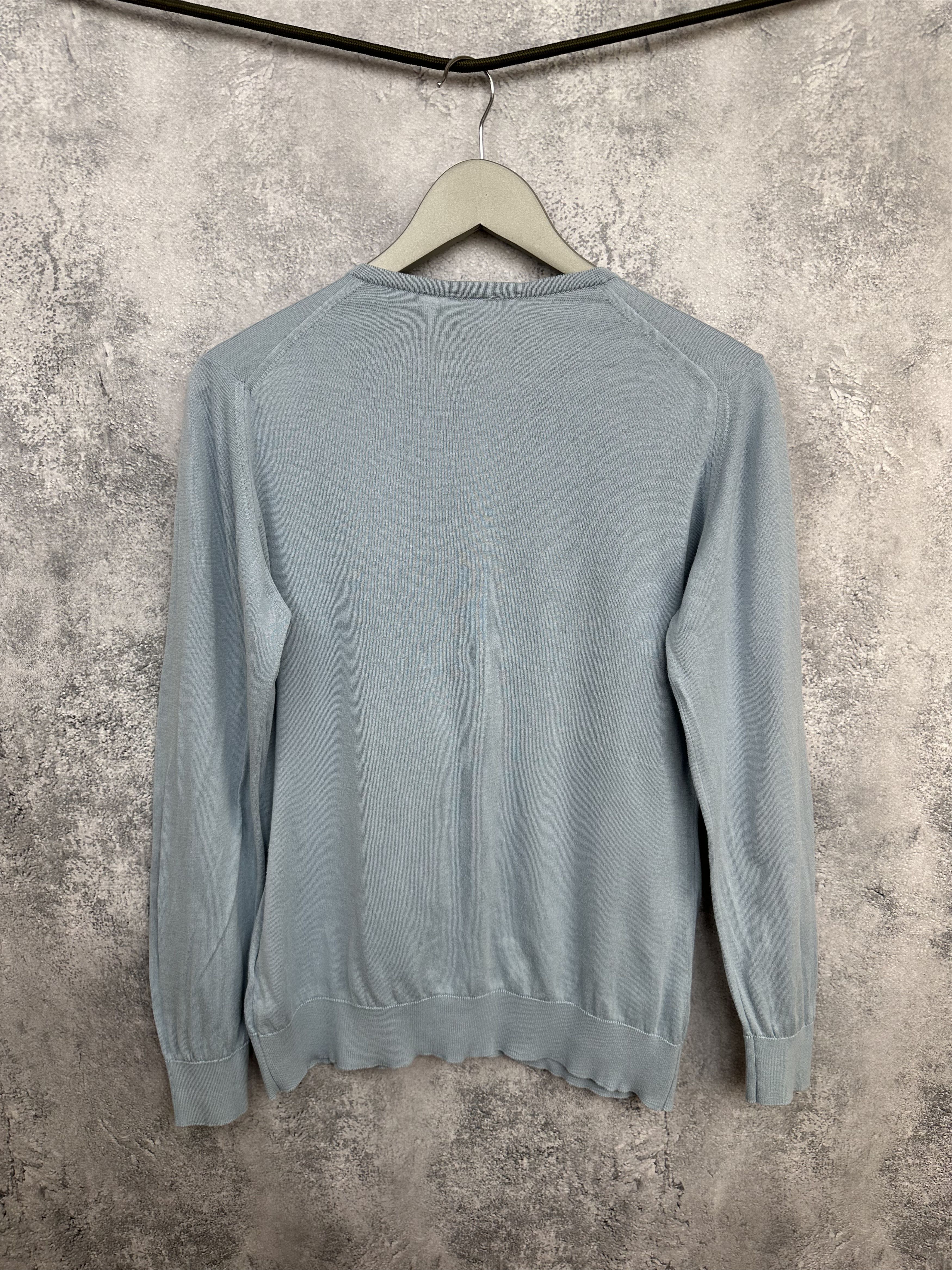 John Smedley John Smedley Sea Island Cotton Cardigan Crew Lightweight Size L / US 10 / IT 46 - 2 Thumbnail