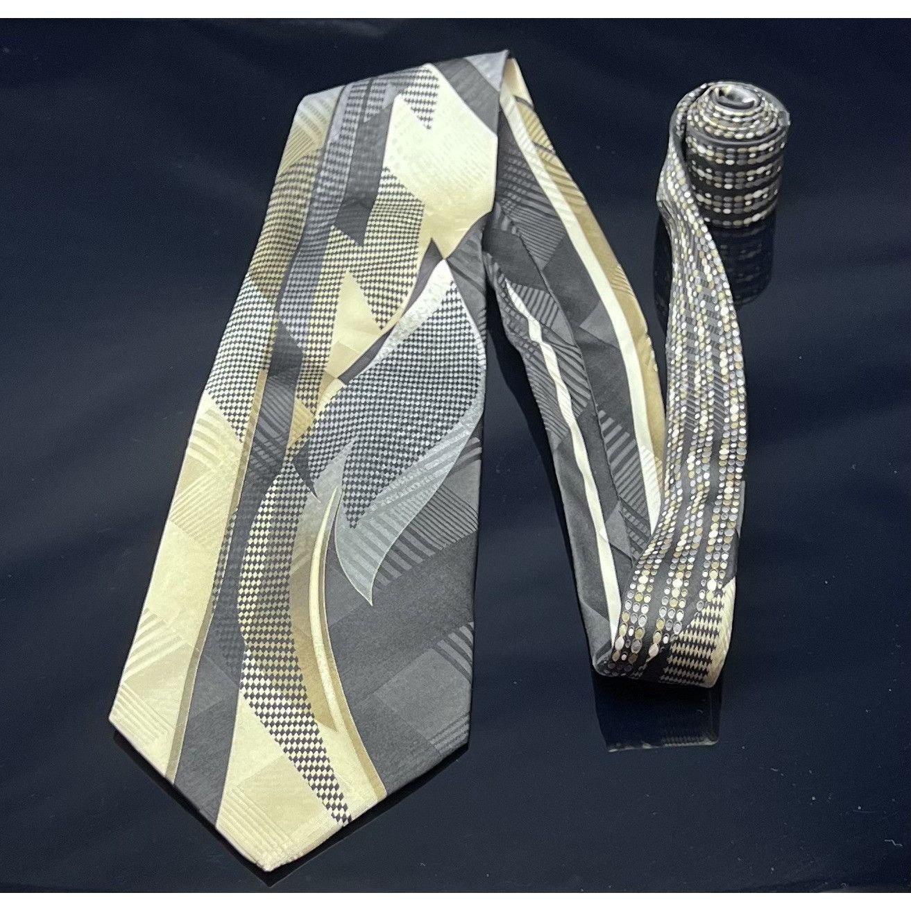 Vitaliano VITALIANO PANCALDI Men's 100% Silk Necktie ITALY Luxury Geom Size ONE SIZE - 6 Thumbnail