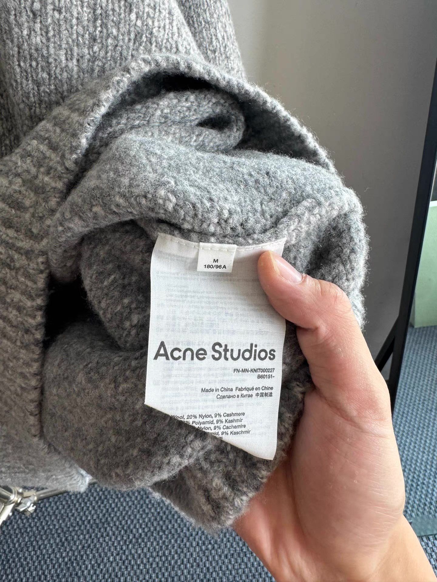 Acne Studios Acne Studios Gray Chunky Wool Sweater Q17 Size US M / EU 48-50 / 2 - 2 Thumbnail