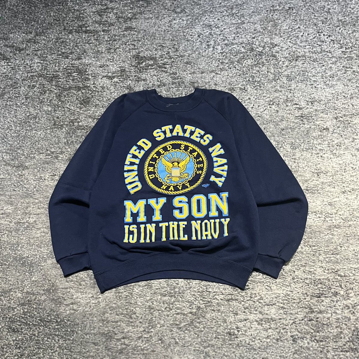 Vintage Vintage 90s My Son Is In The United States Navy Crewneck Size US L / EU 52-54 / 3 - 1 Thumbnail