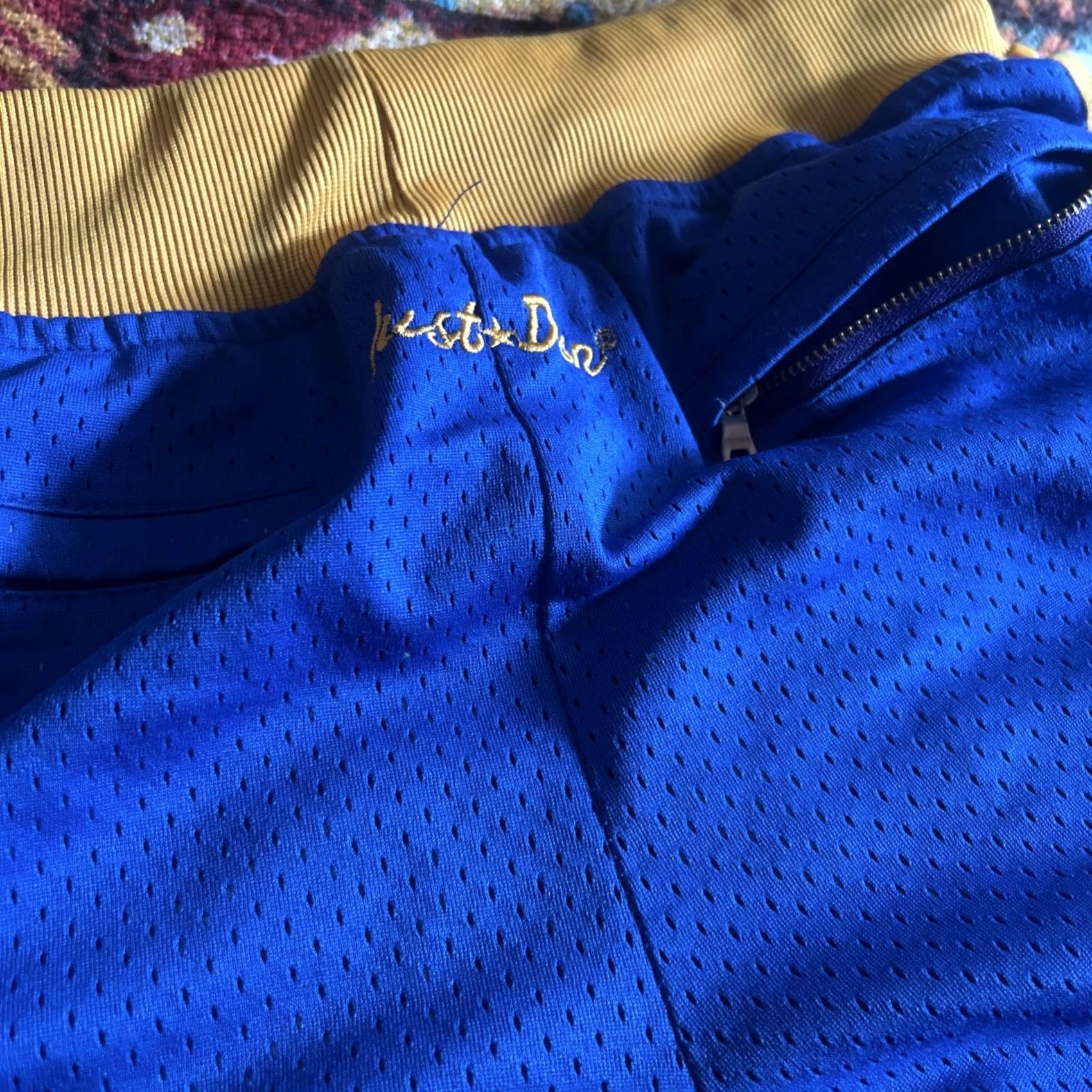 Just Don JUST DON Golden State Warriors Basketball Shorts Men L USA Multicolor Elastic Drawstring Flat Front Casual Regular Size US 33 - 6 Thumbnail