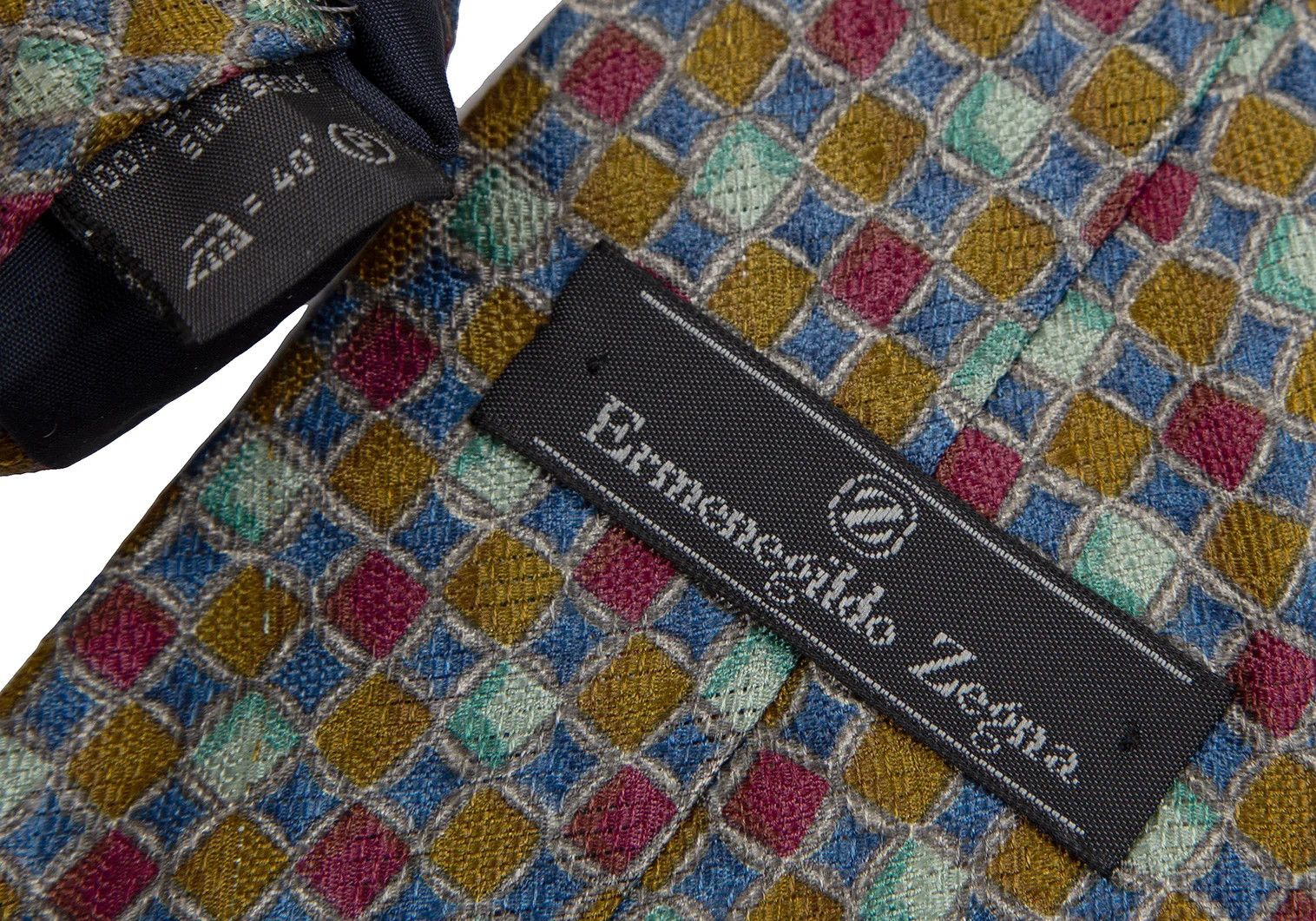 Dries Van Noten Colorful Block Check Silk Tie Multi Size ONE SIZE - 10 Thumbnail